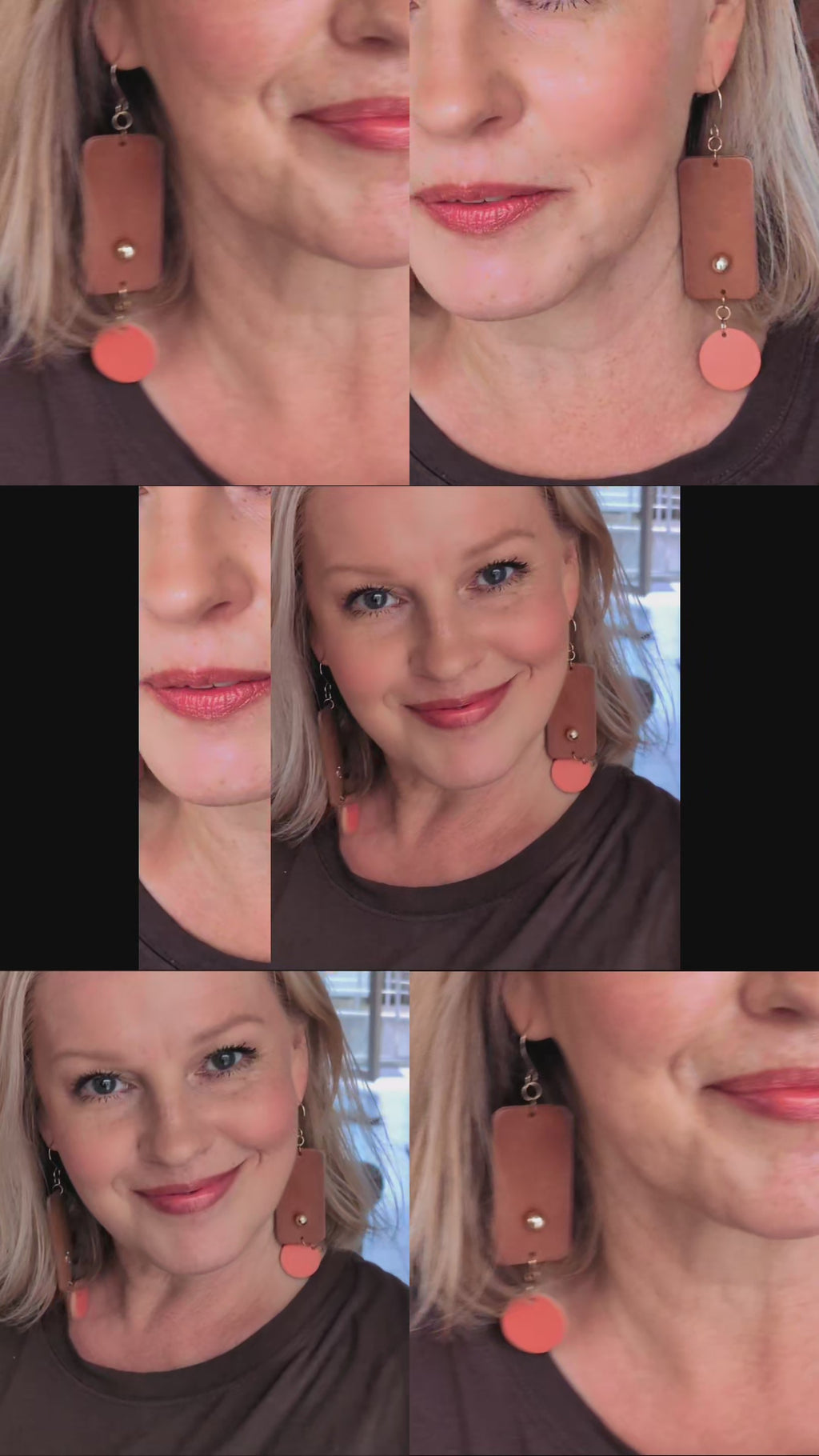 Peach & Earth Gold-Toned Geometric Drop Earrings