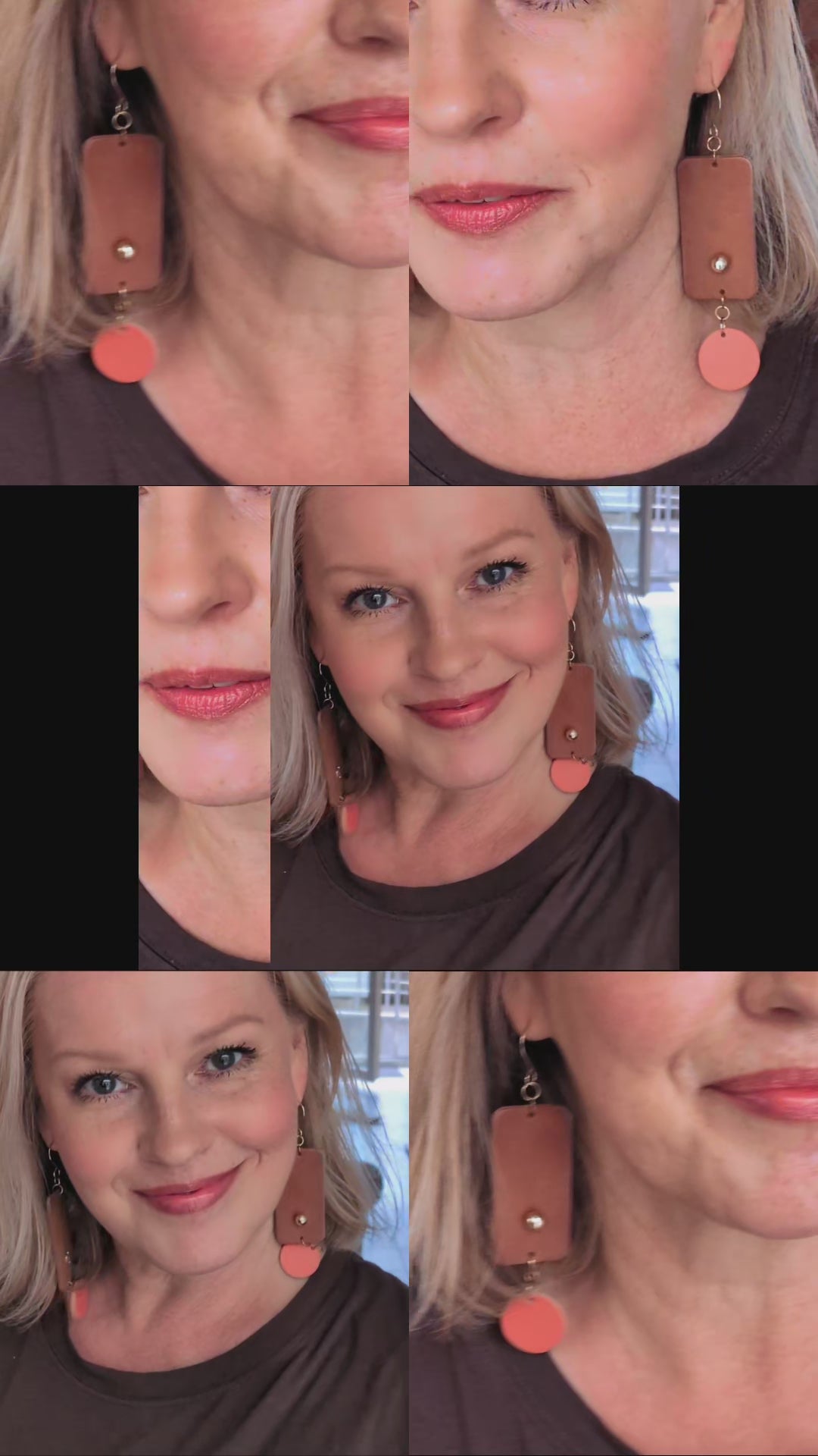 Peach & Earth Gold-Toned Geometric Drop Earrings