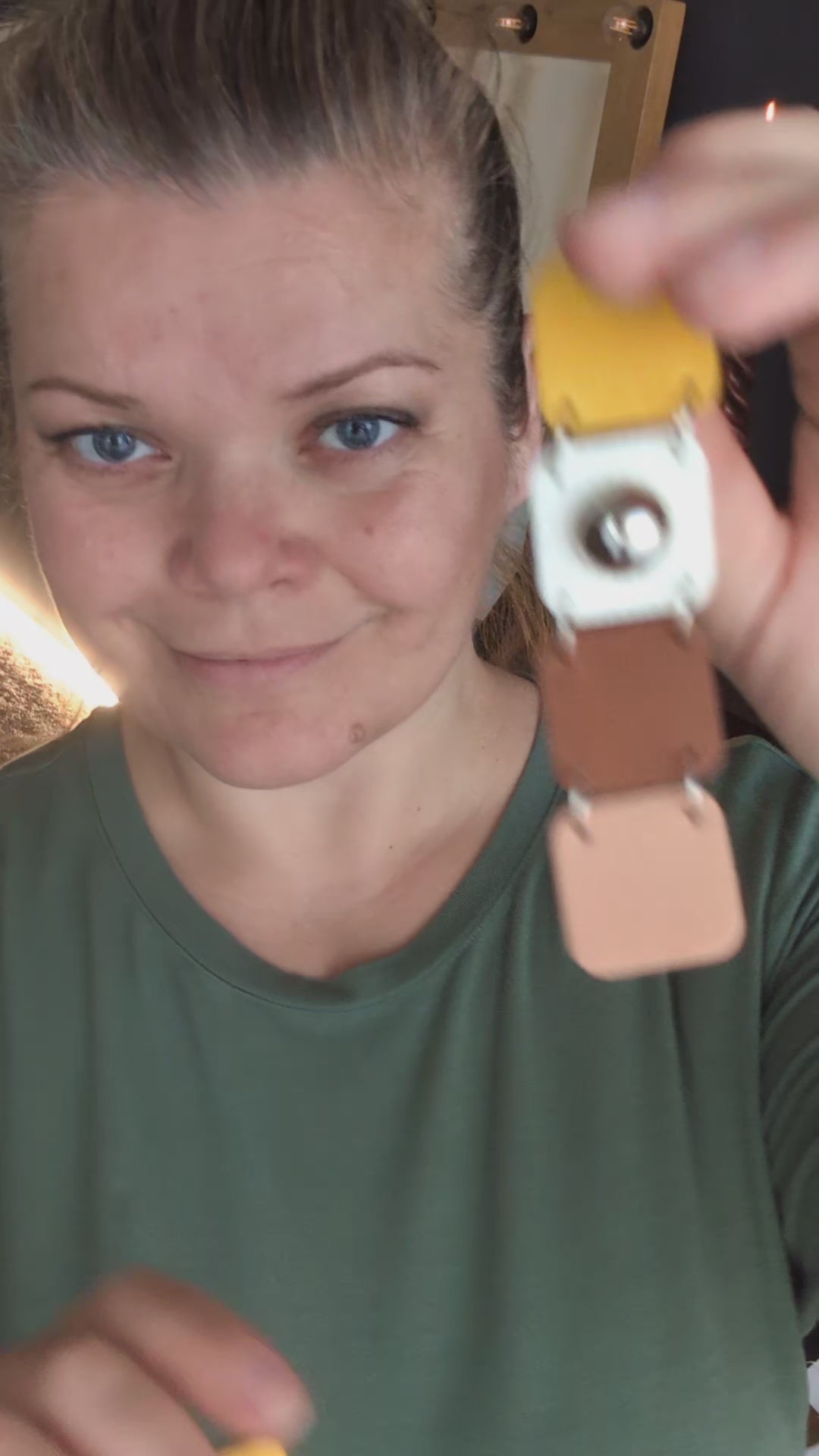 Ochre & Earth Mosaic Stud Drop Earrings
