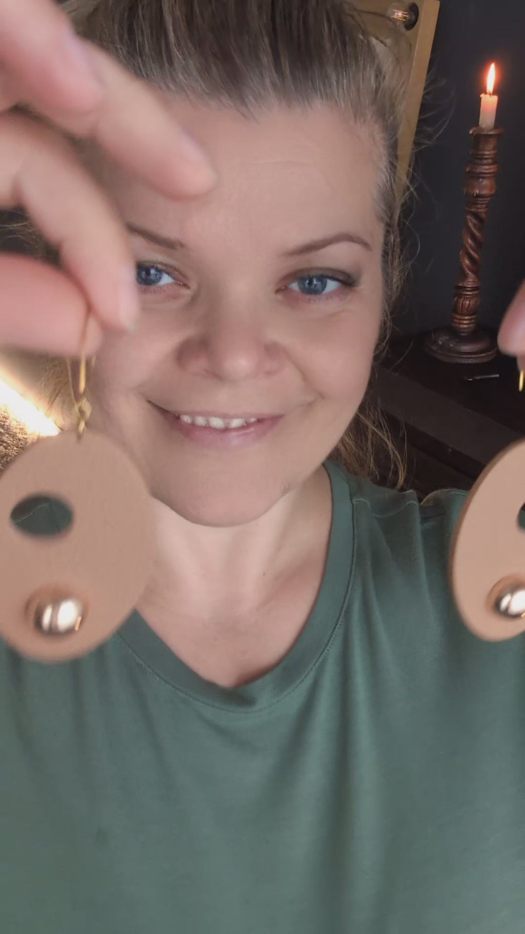Sand Eclipse Oval Drop Earrings