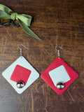 Scarlet & Cream Inverted Geometric Earrings