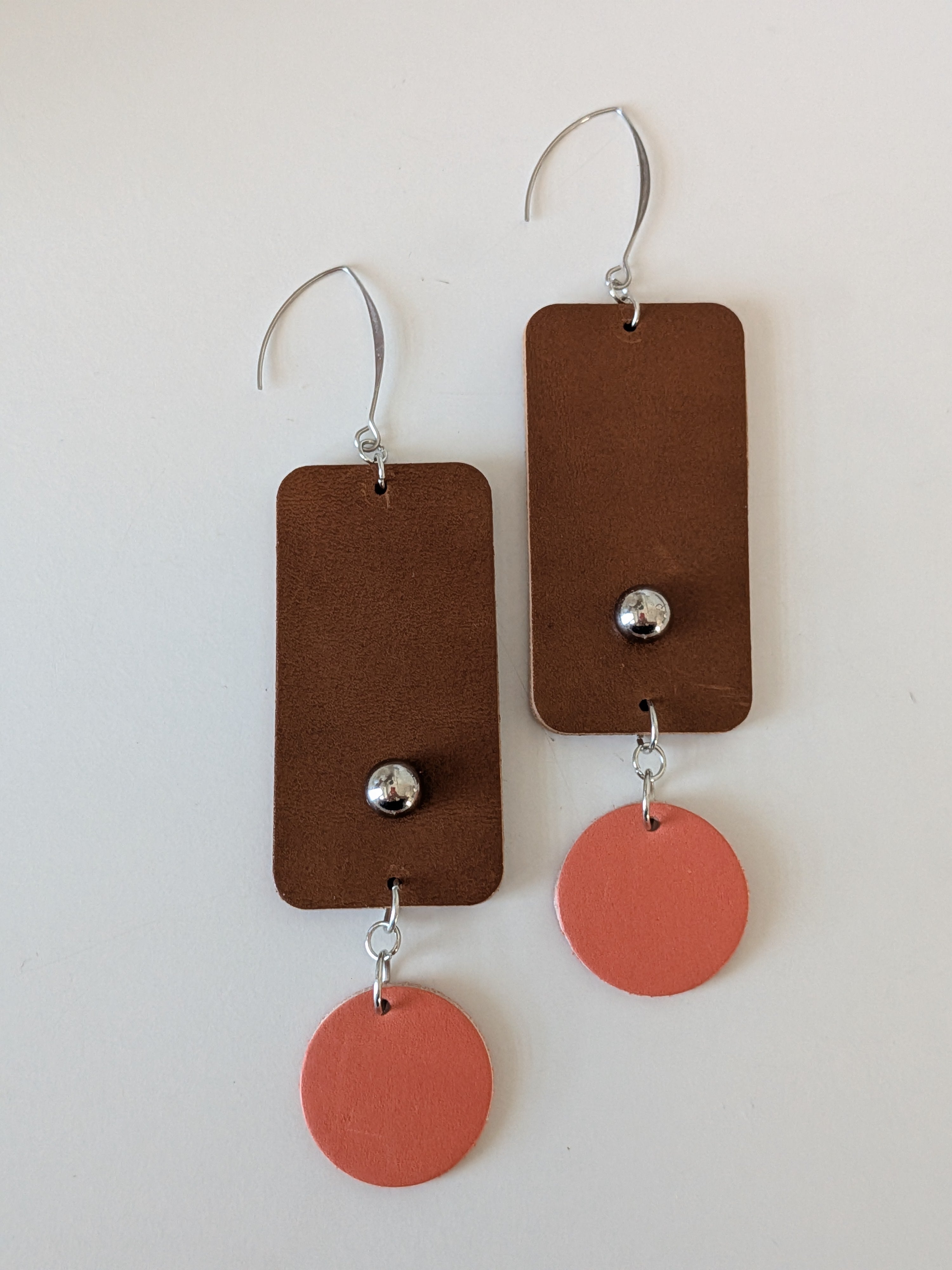 Peach & Earth Geometric Drop Earrings
