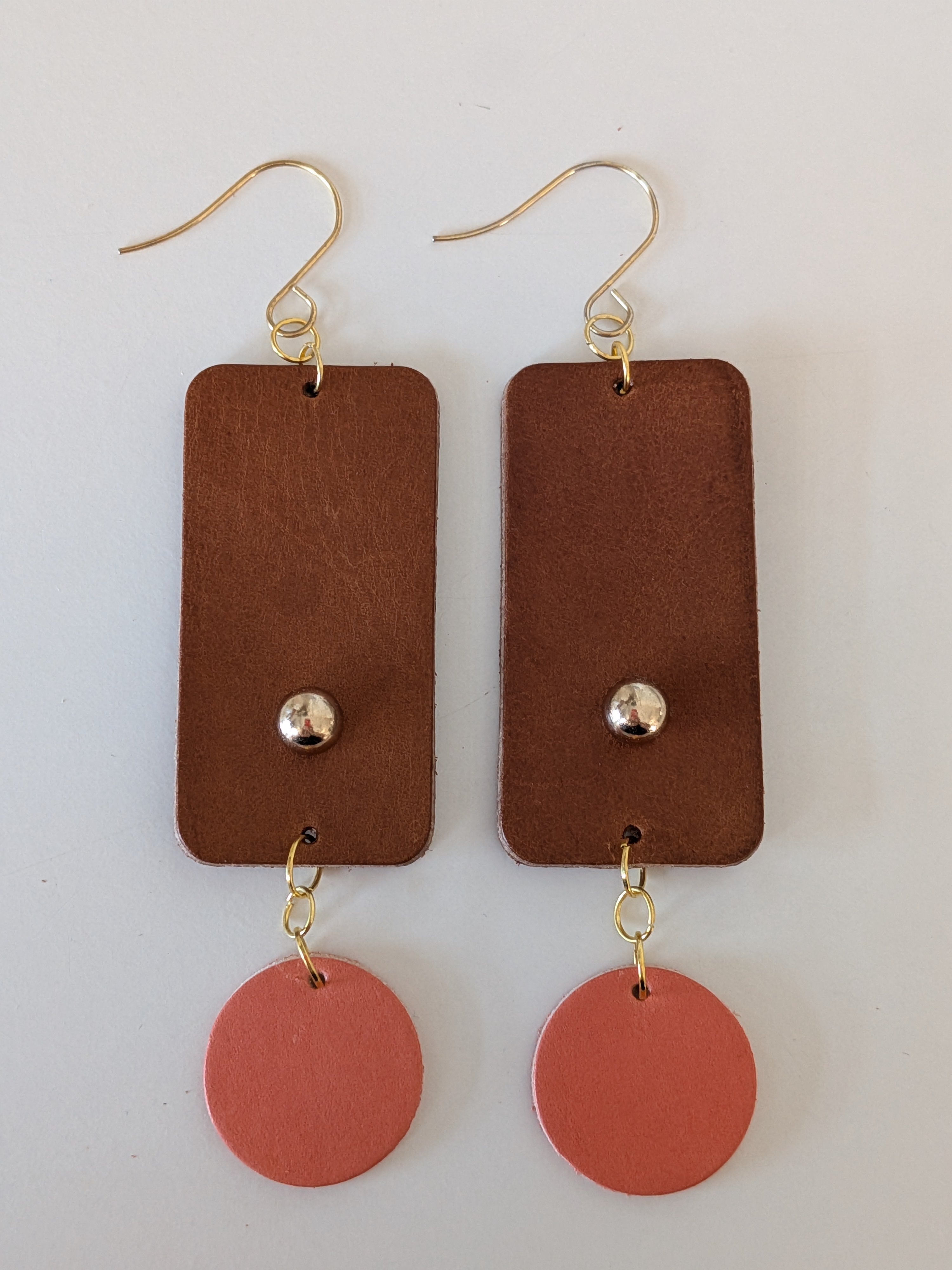 Peach & Earth Gold-Toned Geometric Drop Earrings