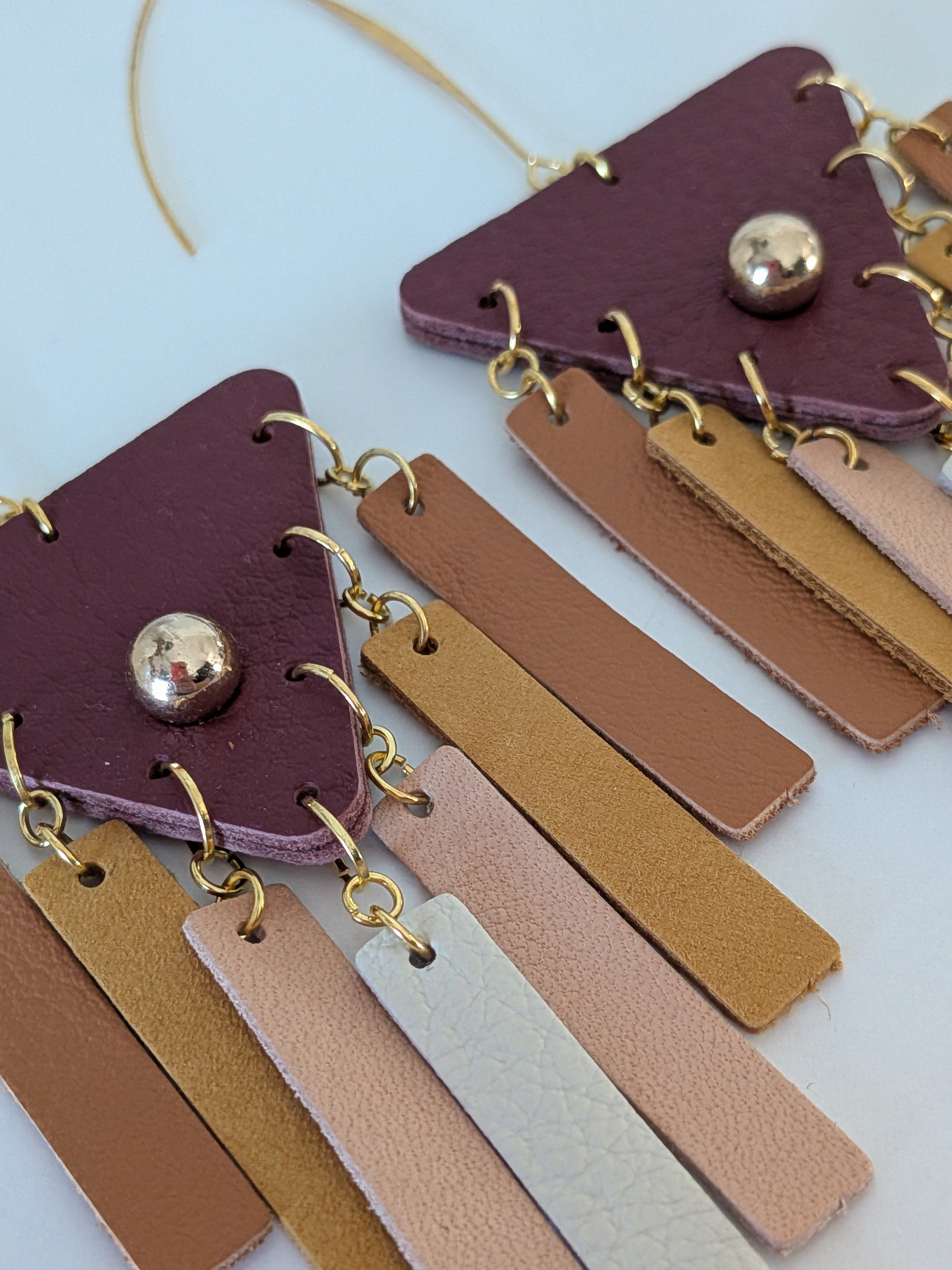 Berry & Earth Tribal Fringe Earrings