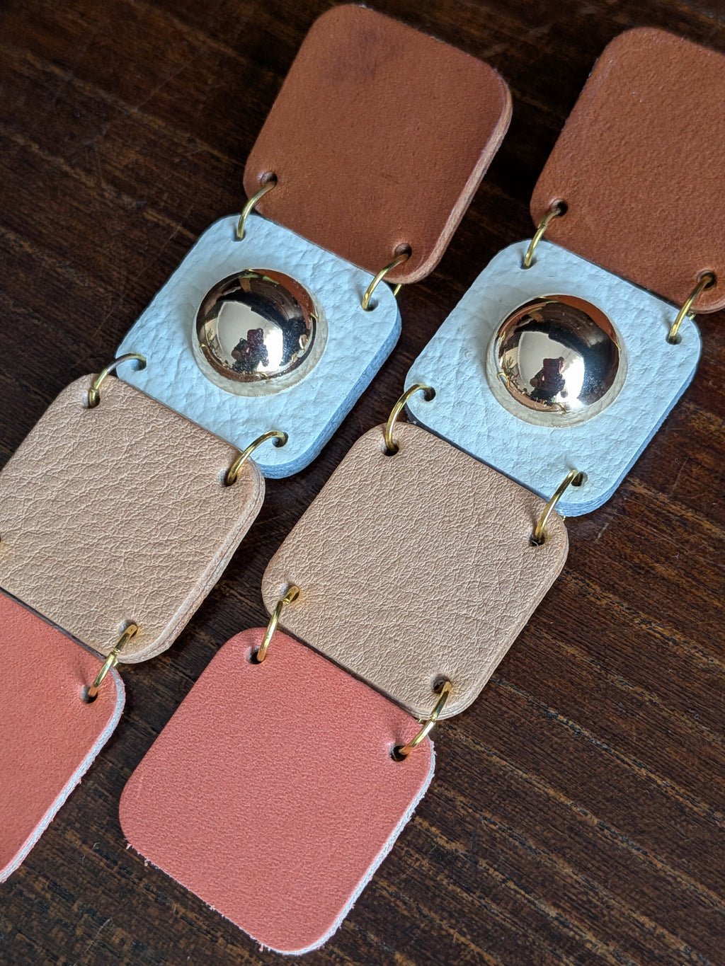 Pastel Mosaic Stud Drop Earrings