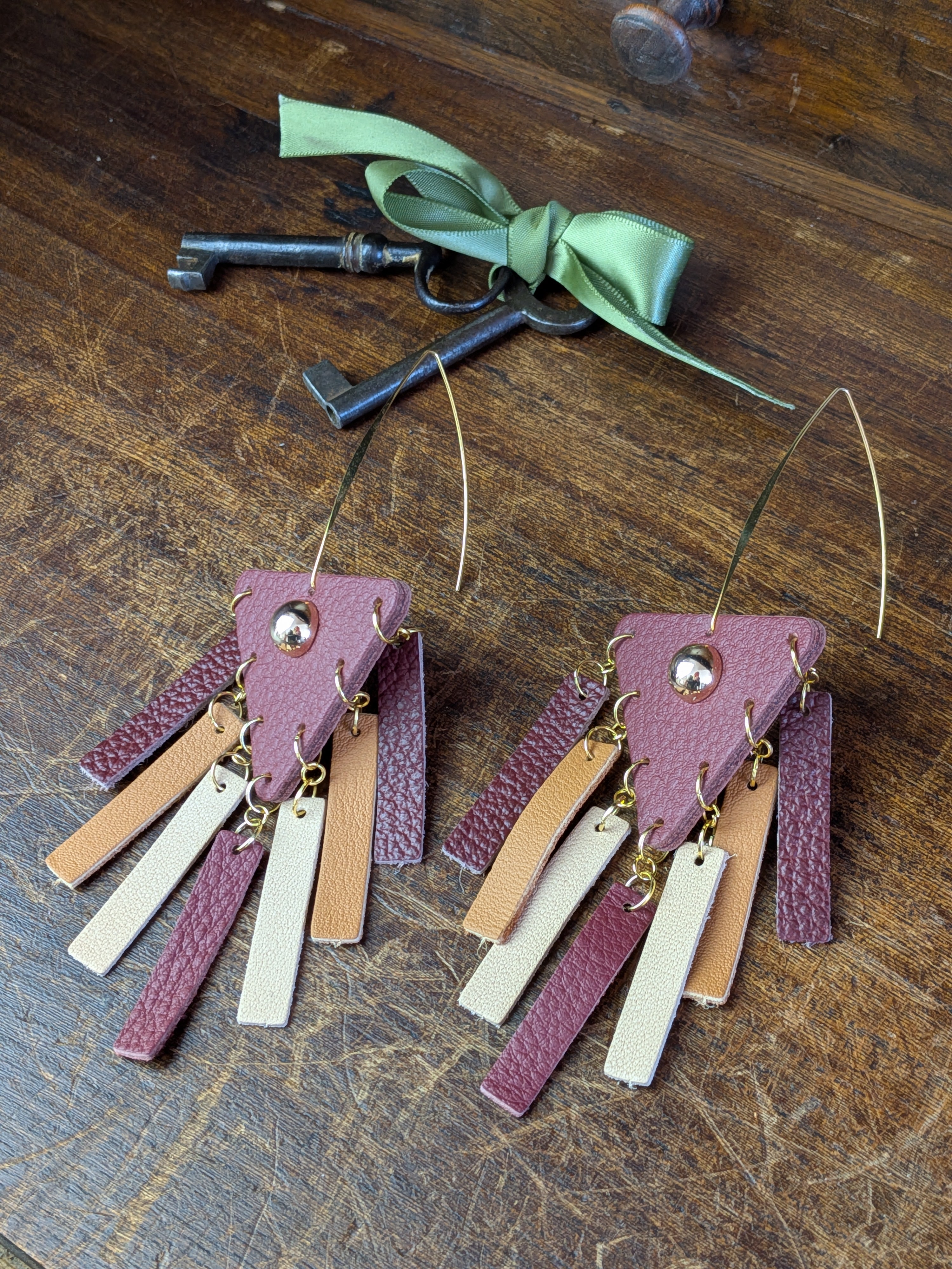 Earthy Avant-Garde Geometric Earrings