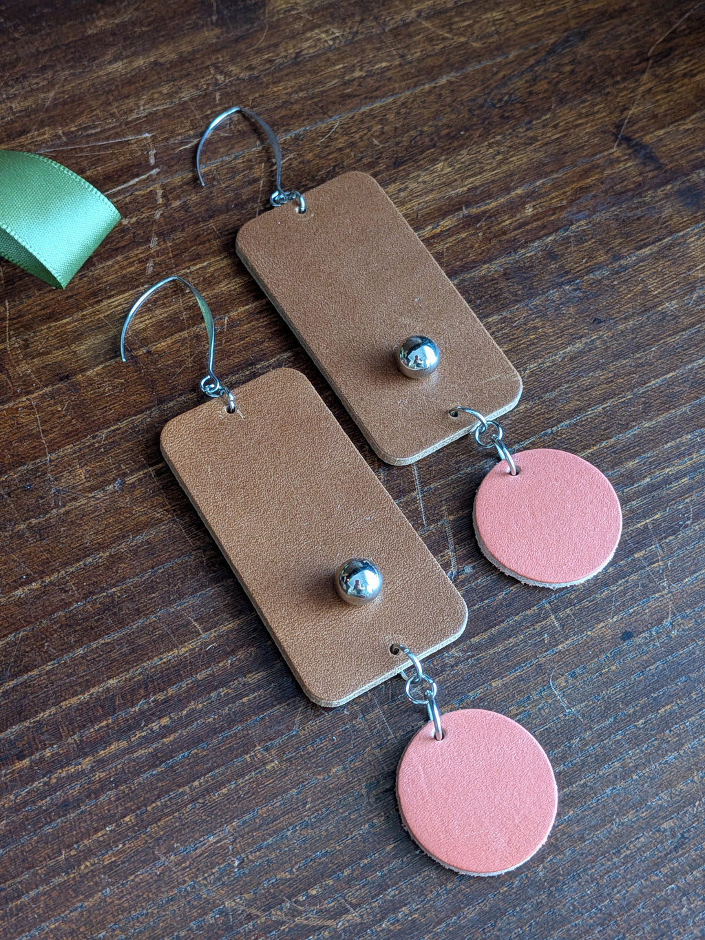 Peach & Earth Geometric Drop Earrings
