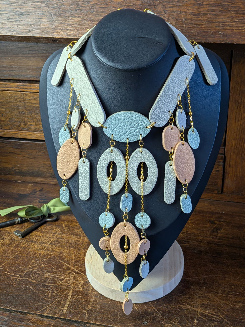 SERENE RHYTHM | Pastel Leather Statement Necklace
