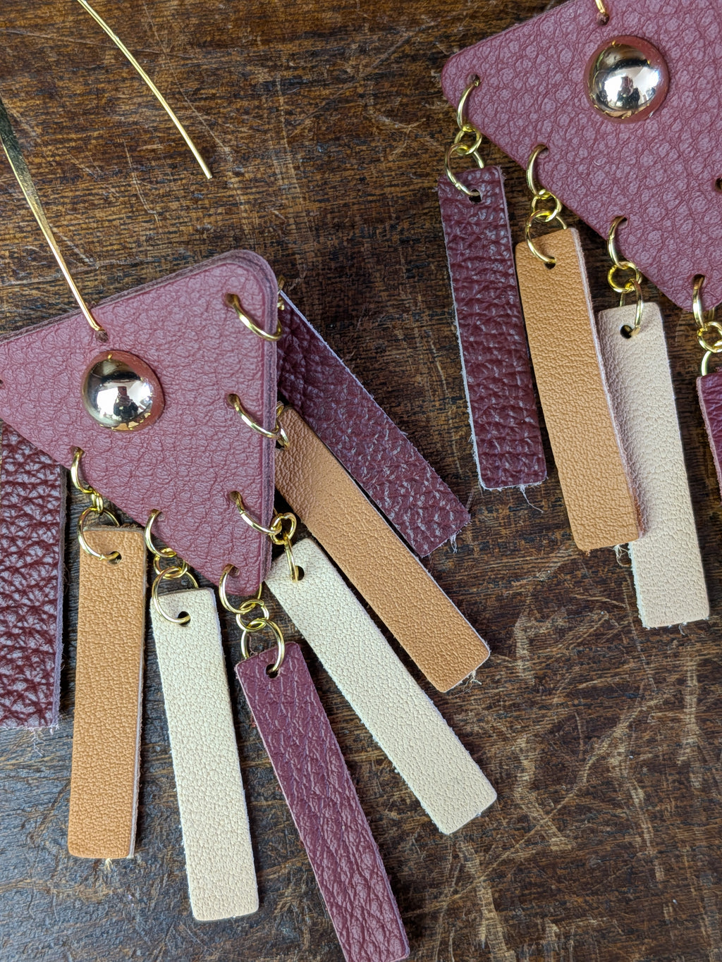 Earthy Avant-Garde Geometric Earrings