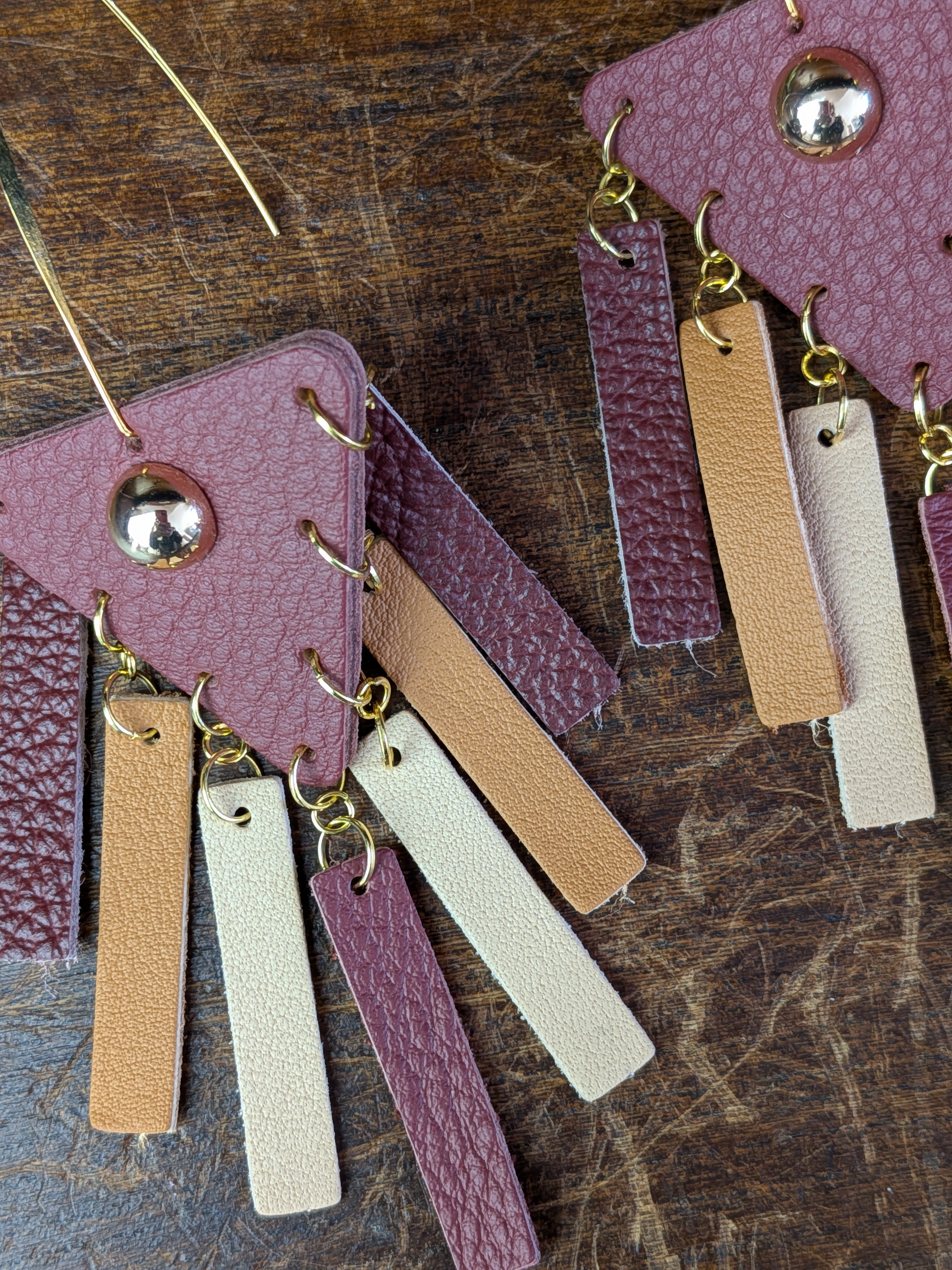 Earthy Avant-Garde Geometric Earrings