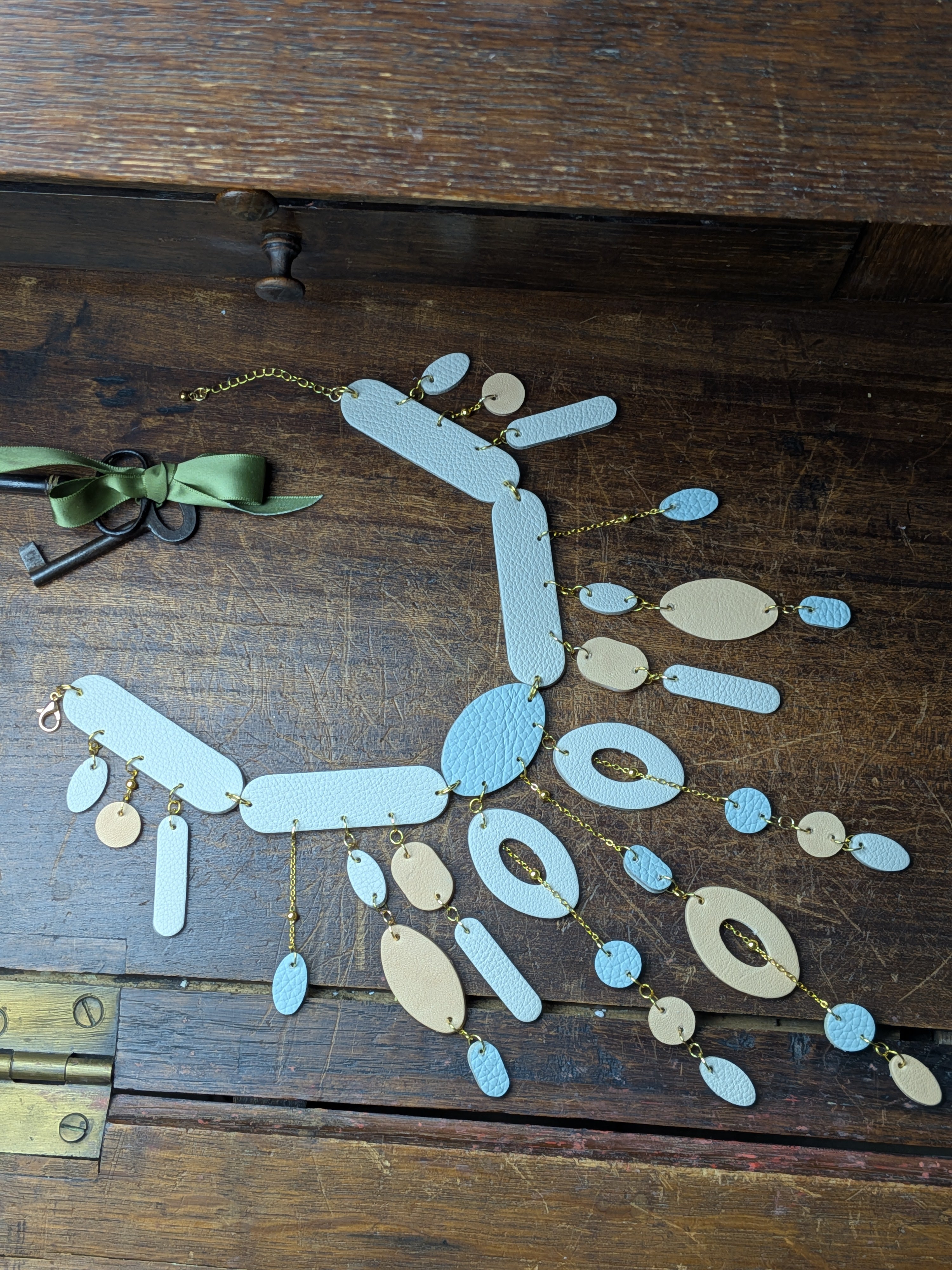 SERENE RHYTHM | Pastel Leather Statement Necklace