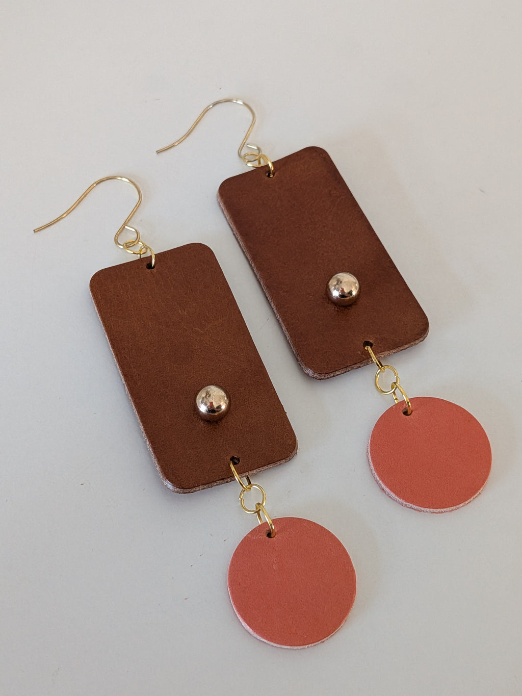 Peach & Earth Gold-Toned Geometric Drop Earrings