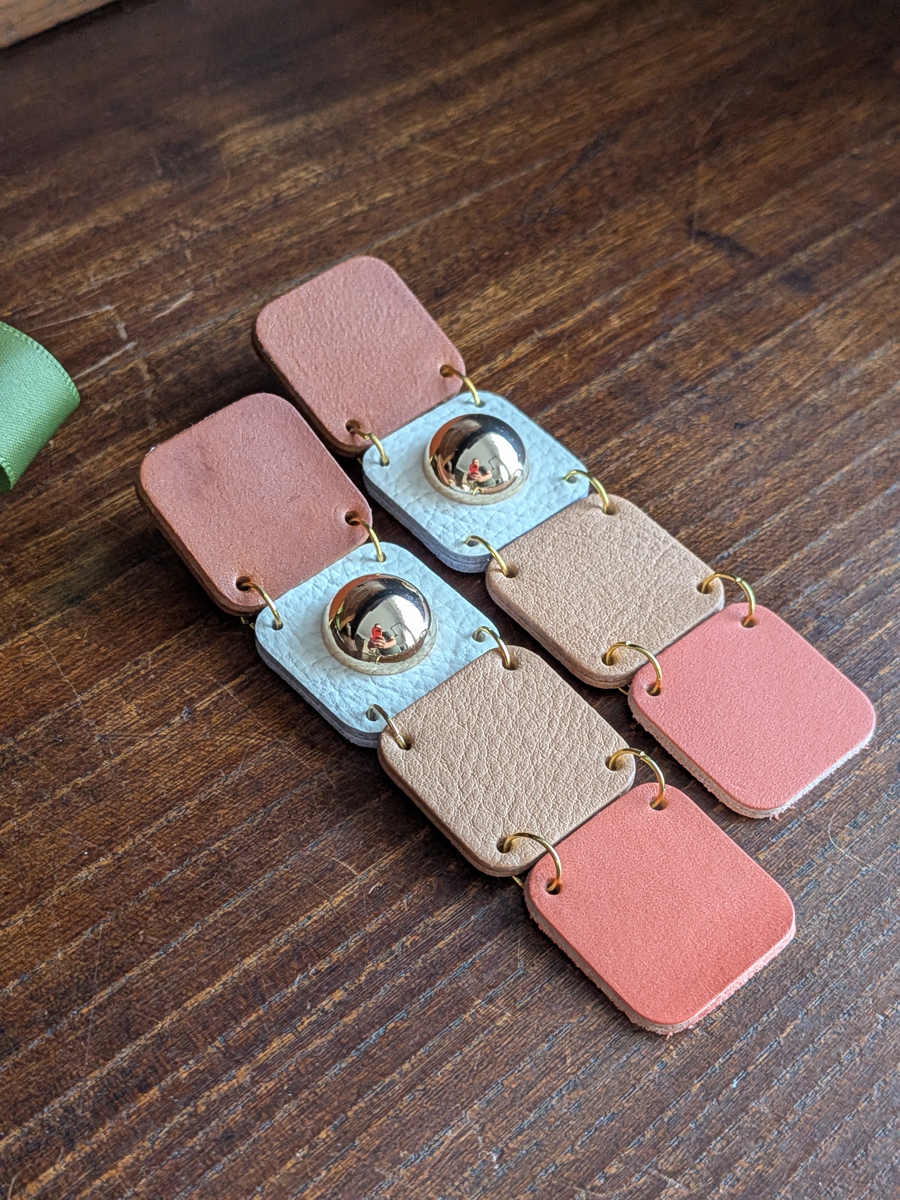 Pastel Mosaic Stud Drop Earrings