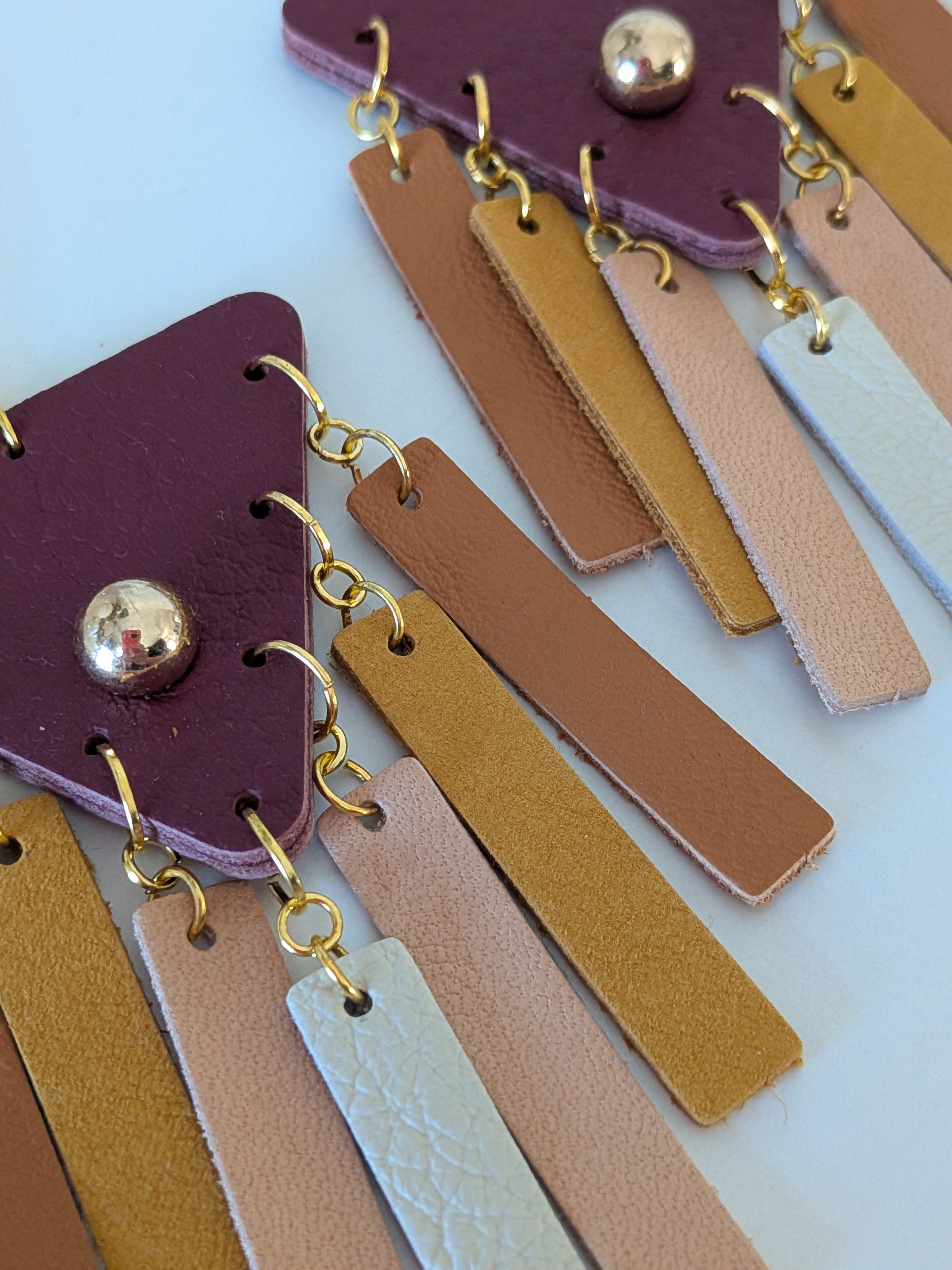 Berry & Earth Tribal Fringe Earrings