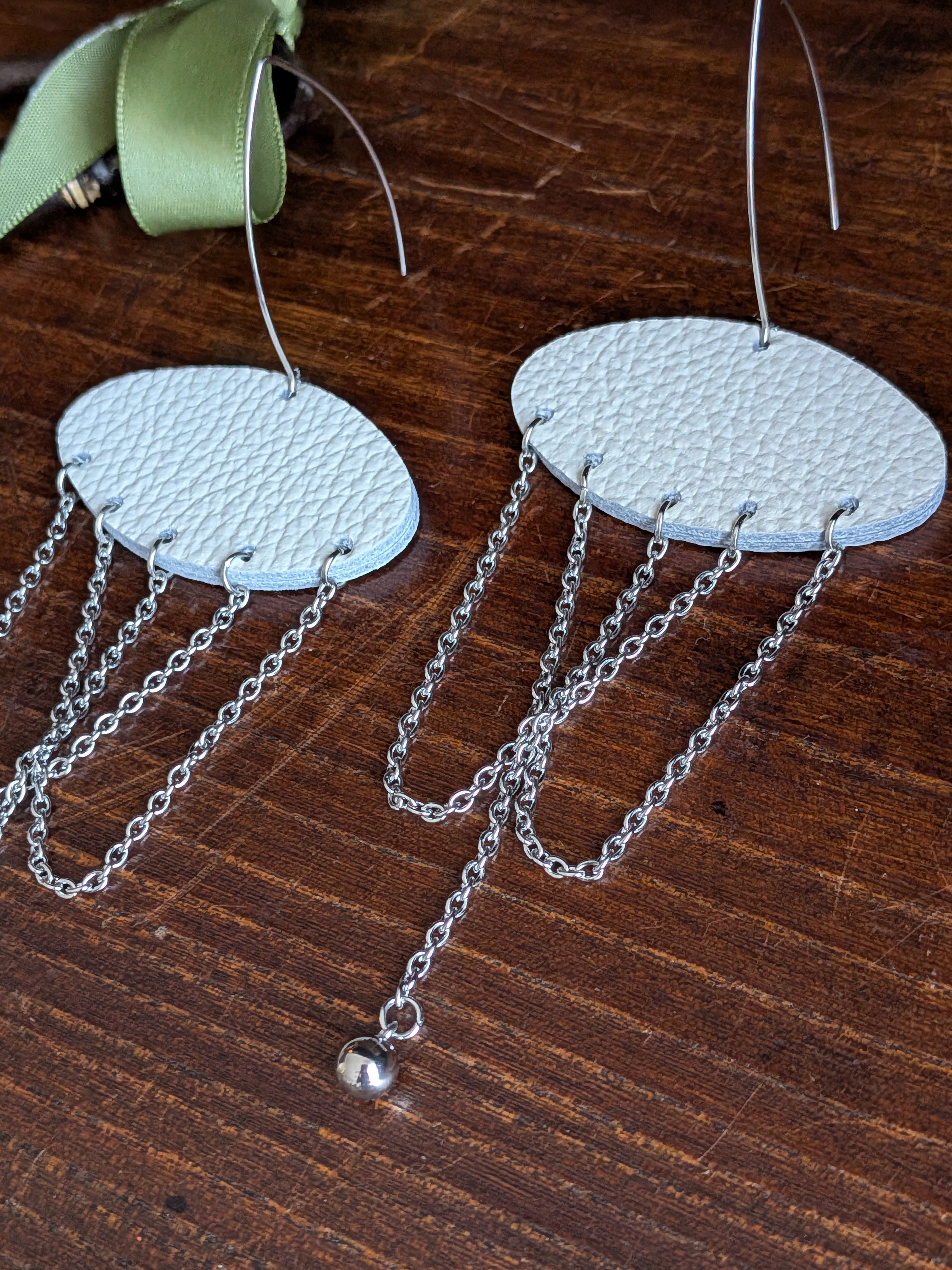 Ivory Nimbus Kinetic Chain Earrings