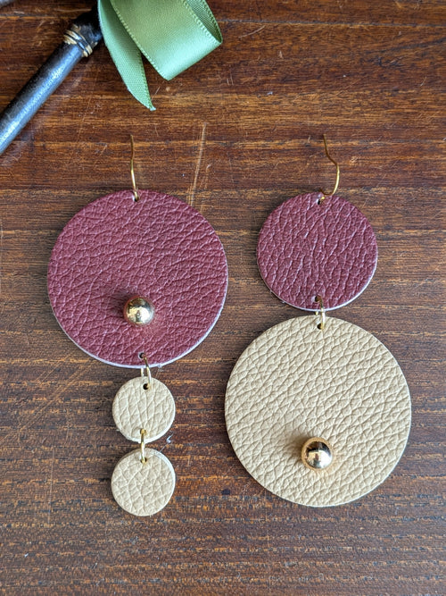 Berry & Sand Asymmetrical Cascade Earrings