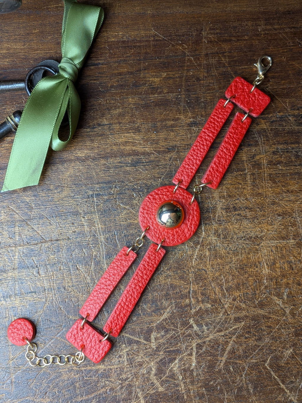 The Crimson Transformer Bracelet– 4-in-1 Bold Red Leather Statement Piece