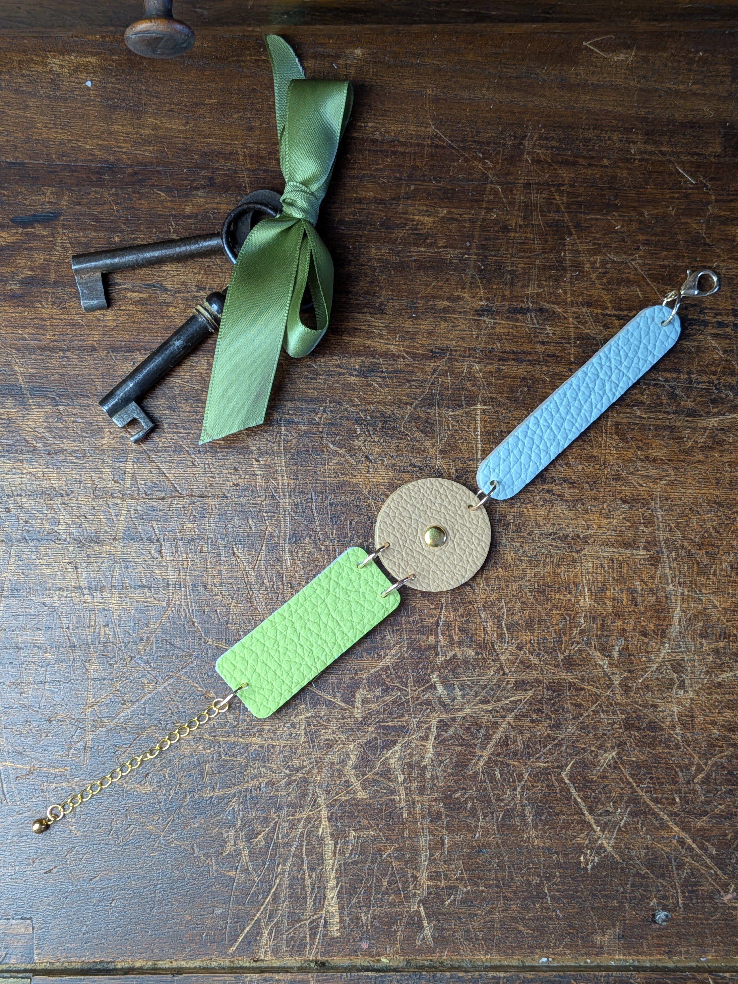 Spring Muse Transformer – 4-in-1 Multi-Way Leather Accessory in Sage, Sky & Earth