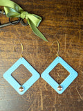 Azure Hollow Rhombus Earrings