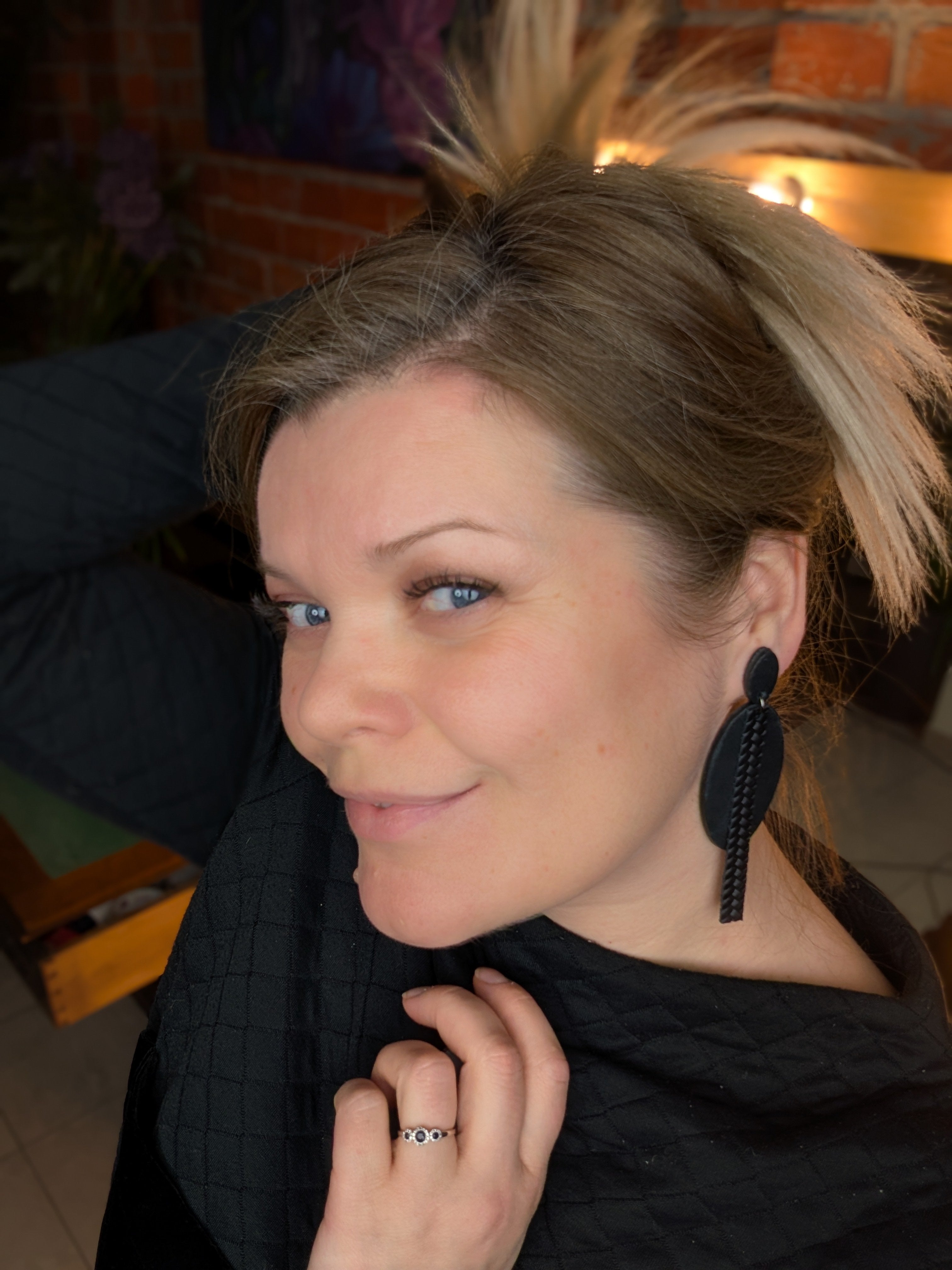 The Weaver Solid Oval | Limited Edition Black Textured Studs