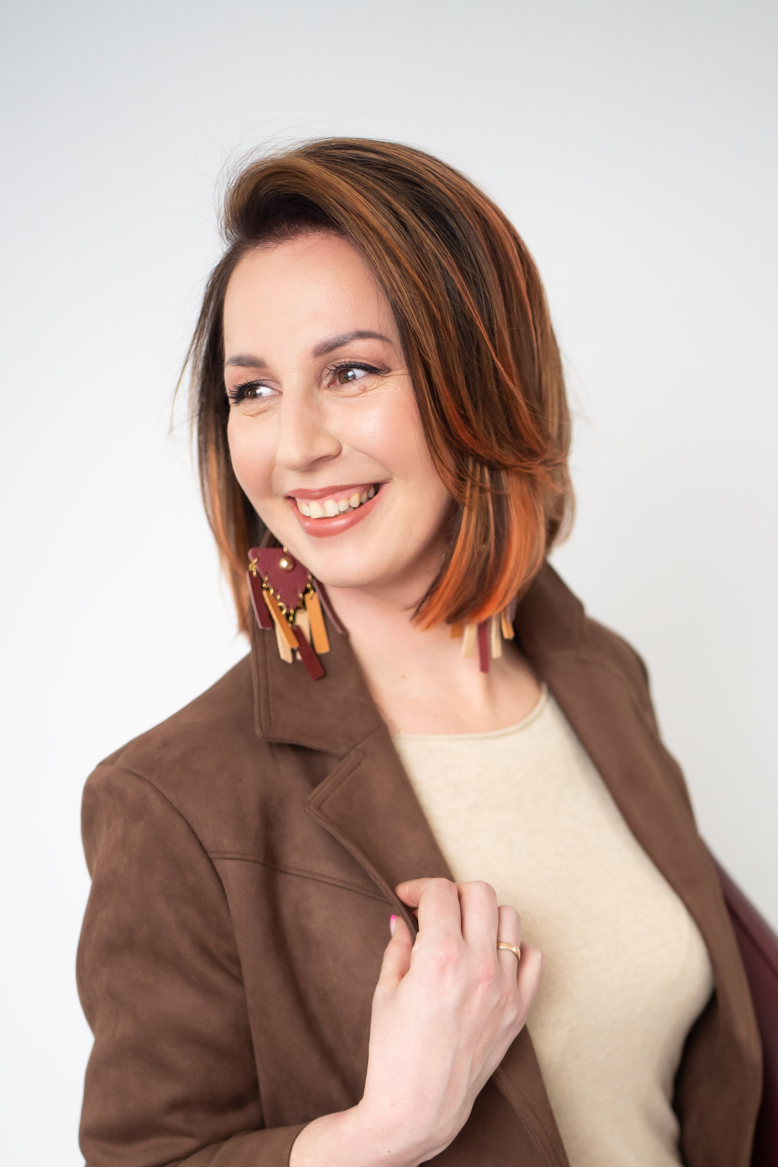 Earthy Avant-Garde Geometric Earrings