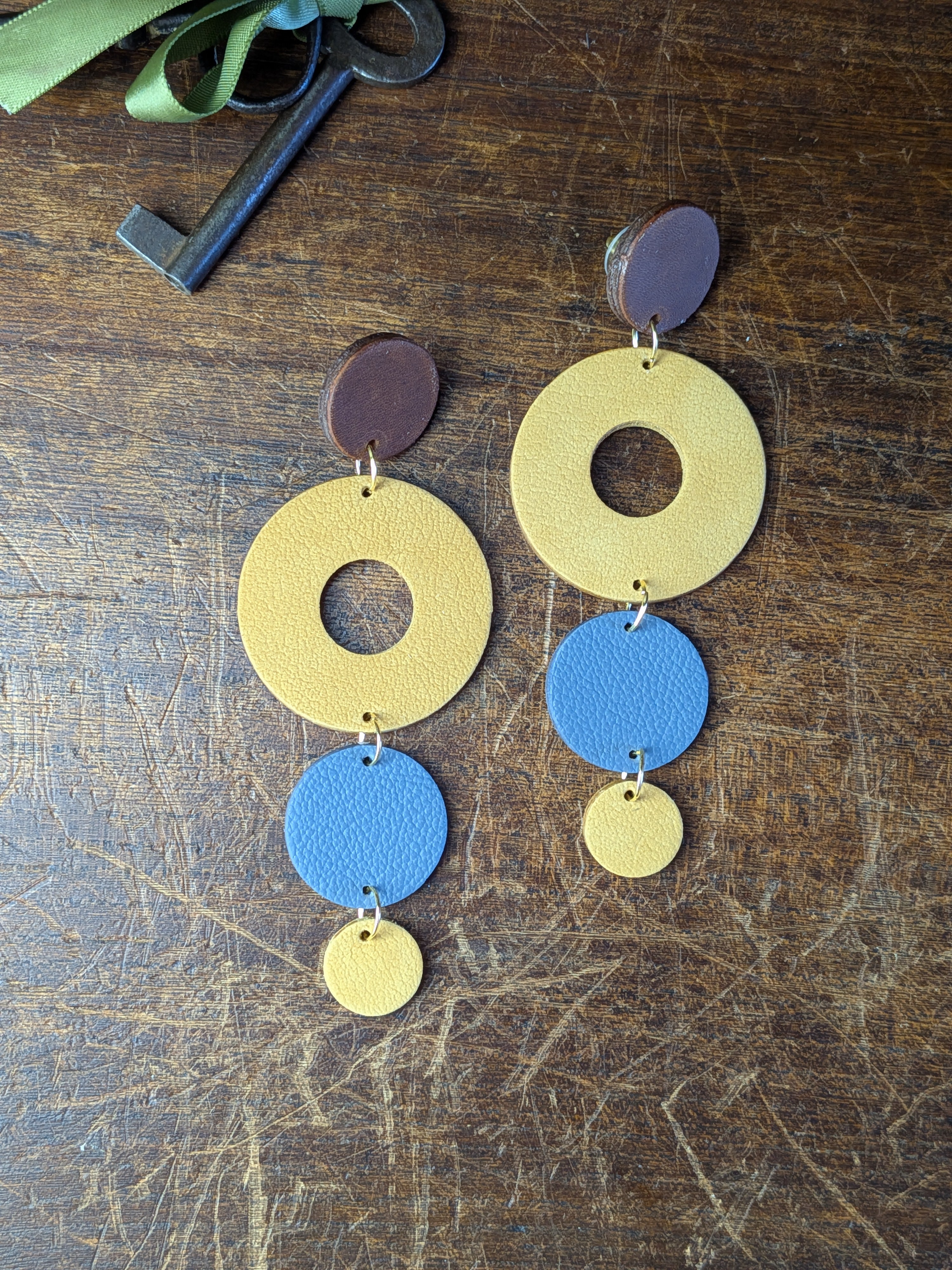 Solar Horizon Geometric Drop Earrings