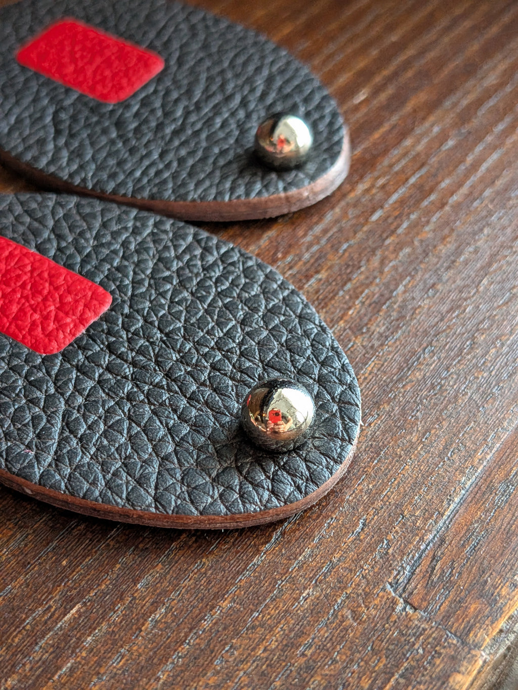 Espresso & Crimson Oval Drop Earrings