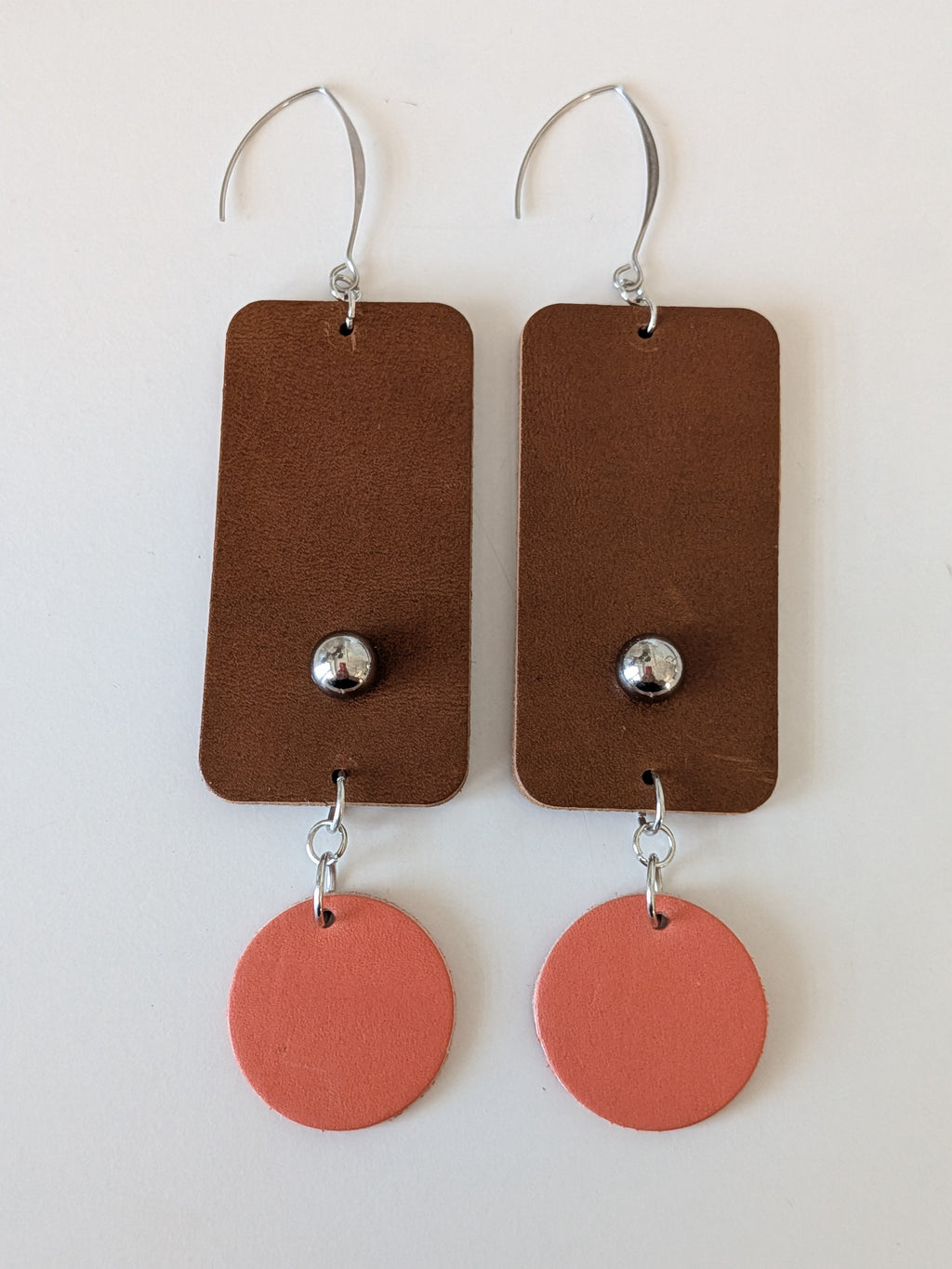 Peach & Earth Geometric Drop Earrings