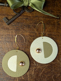 Olive & Cream Lunar Halo Earrings