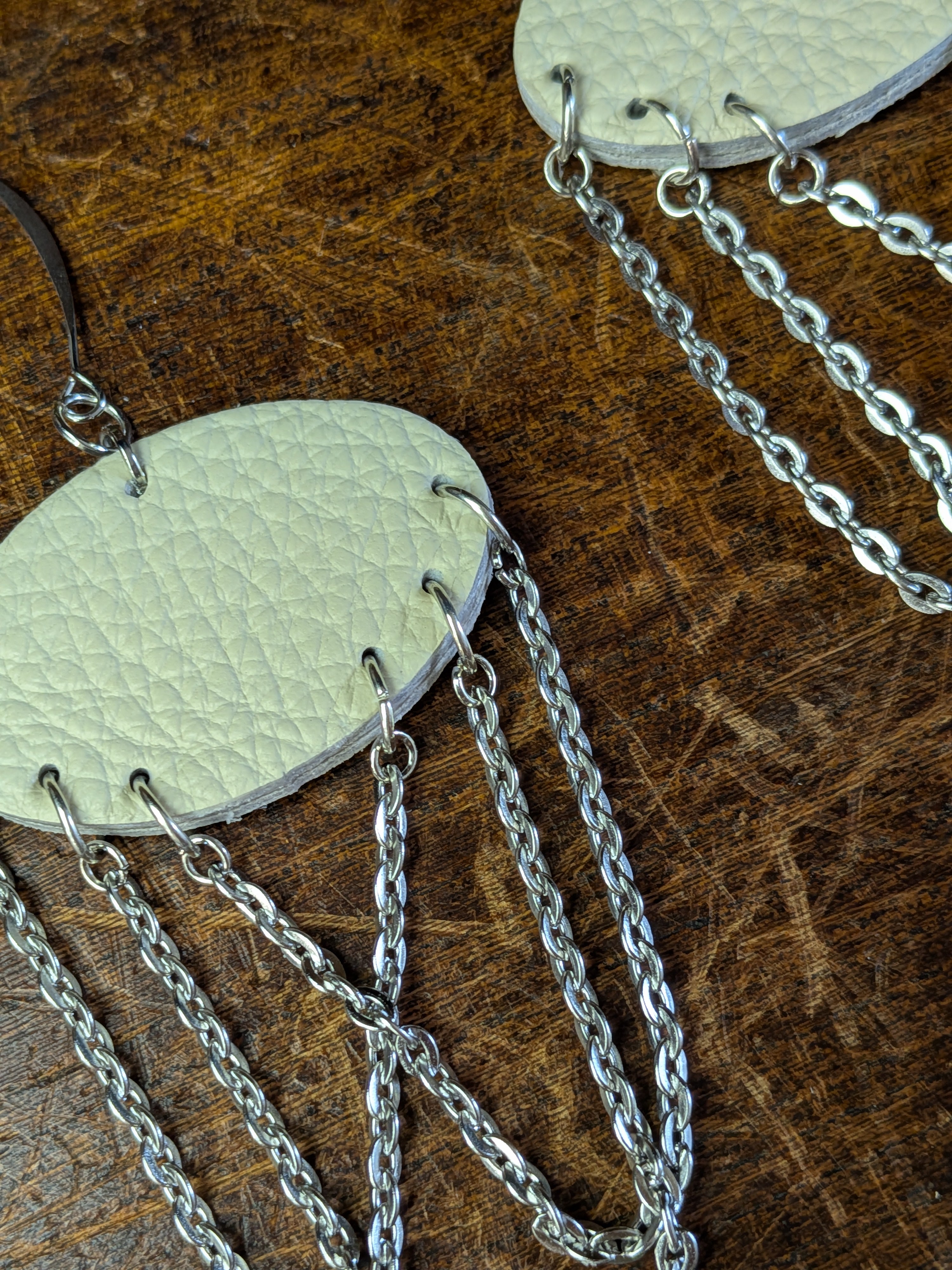 Ivory Cascade Kinetic Chain Earrings