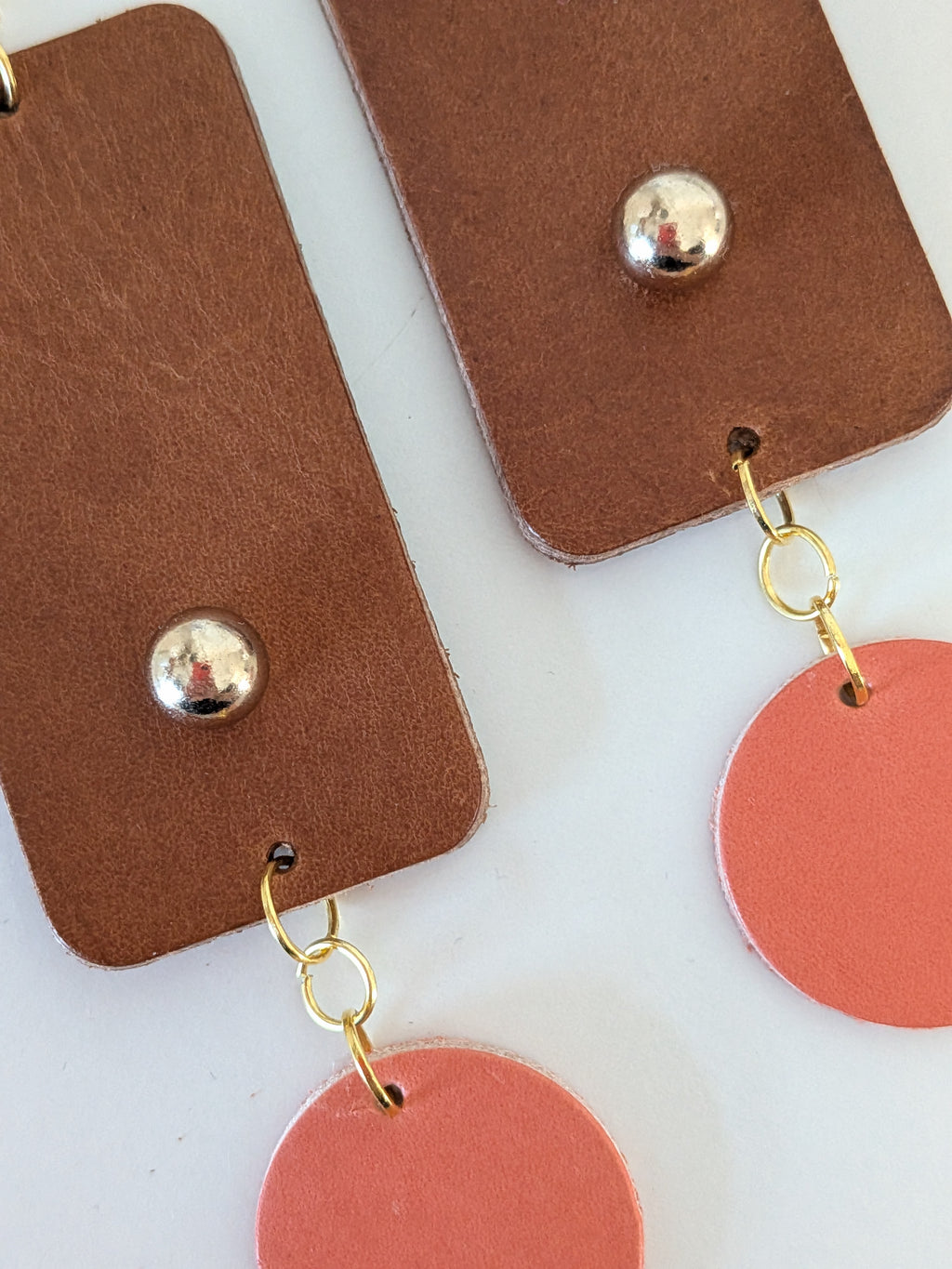 Peach & Earth Gold-Toned Geometric Drop Earrings
