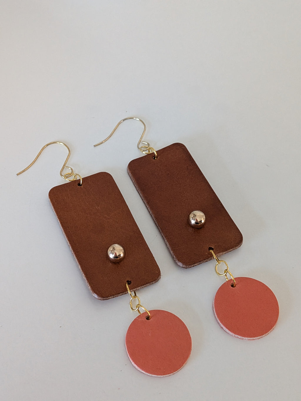 Peach & Earth Gold-Toned Geometric Drop Earrings