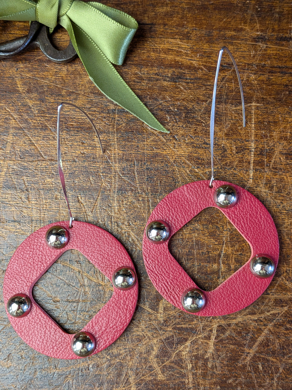 Quad-Sphere Crimson Halo Earrings
