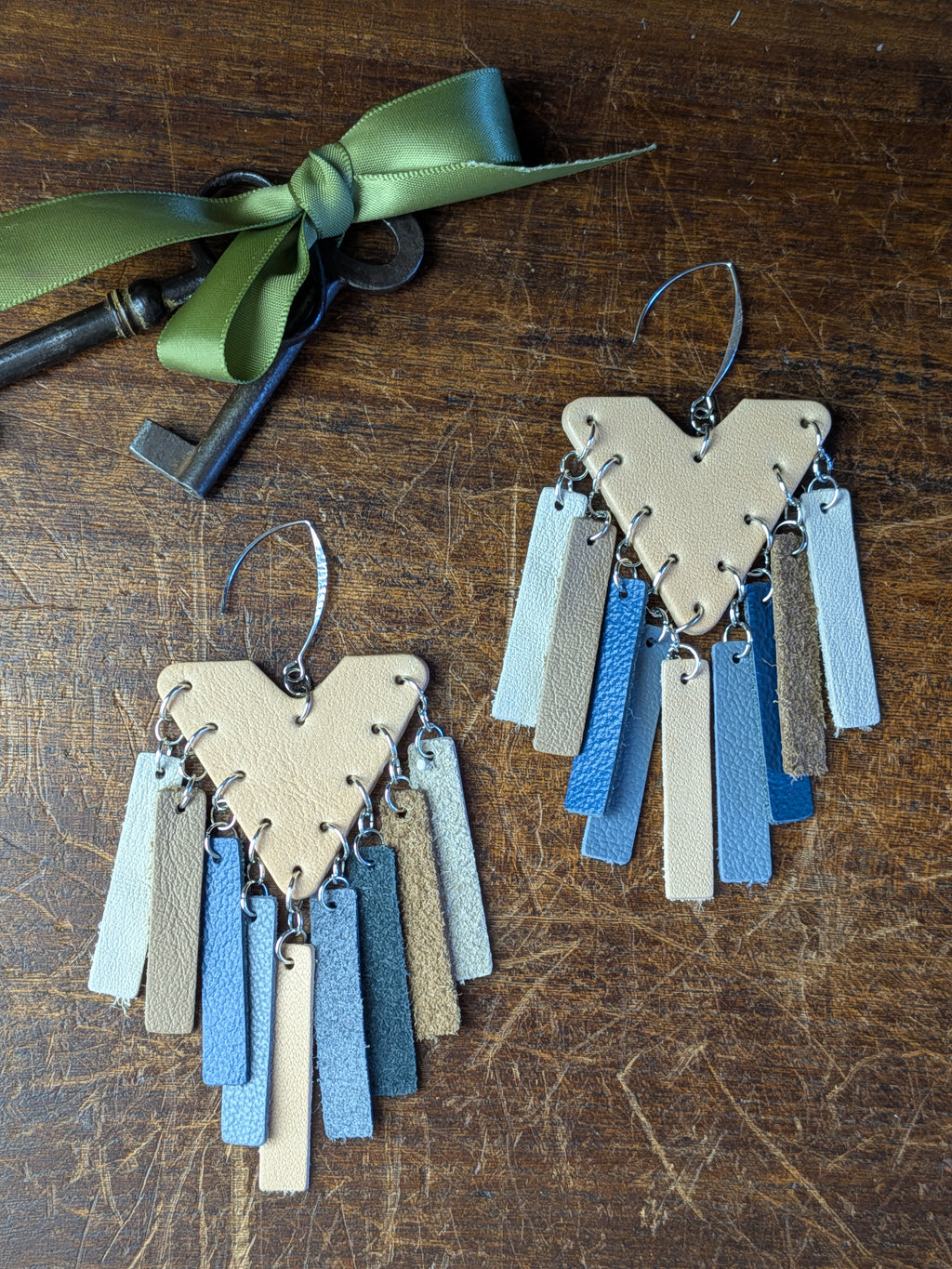 Azure Dawn Sculpted Triangle Earrings