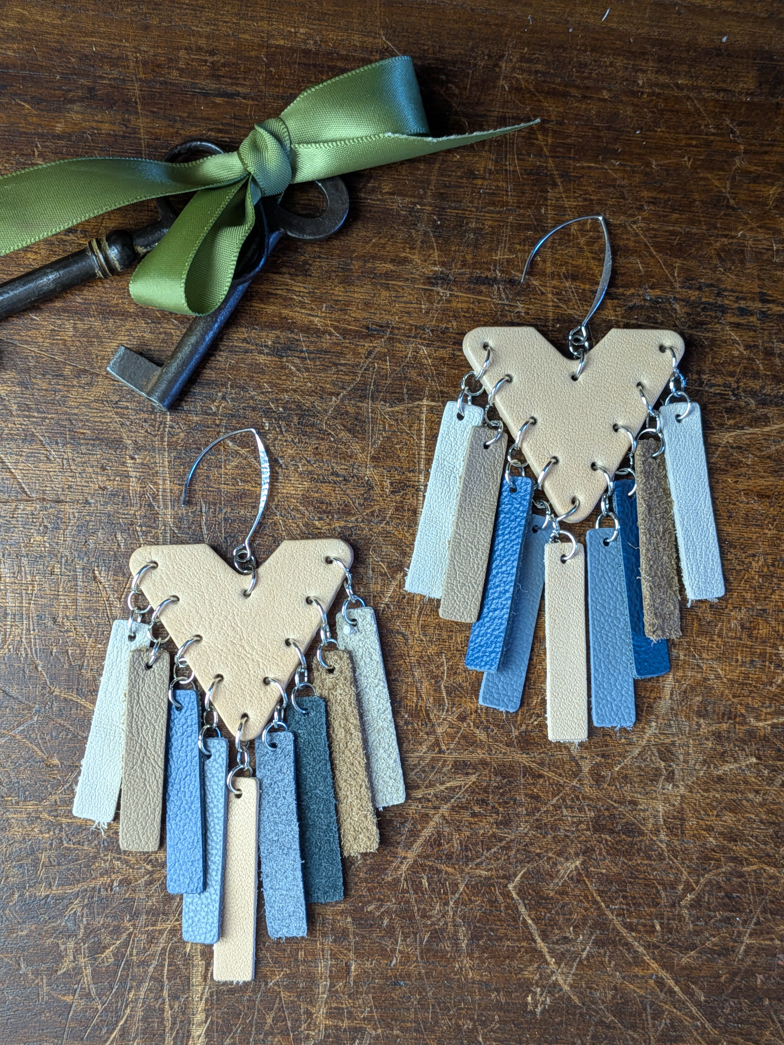 Azure Dawn Sculpted Triangle Earrings