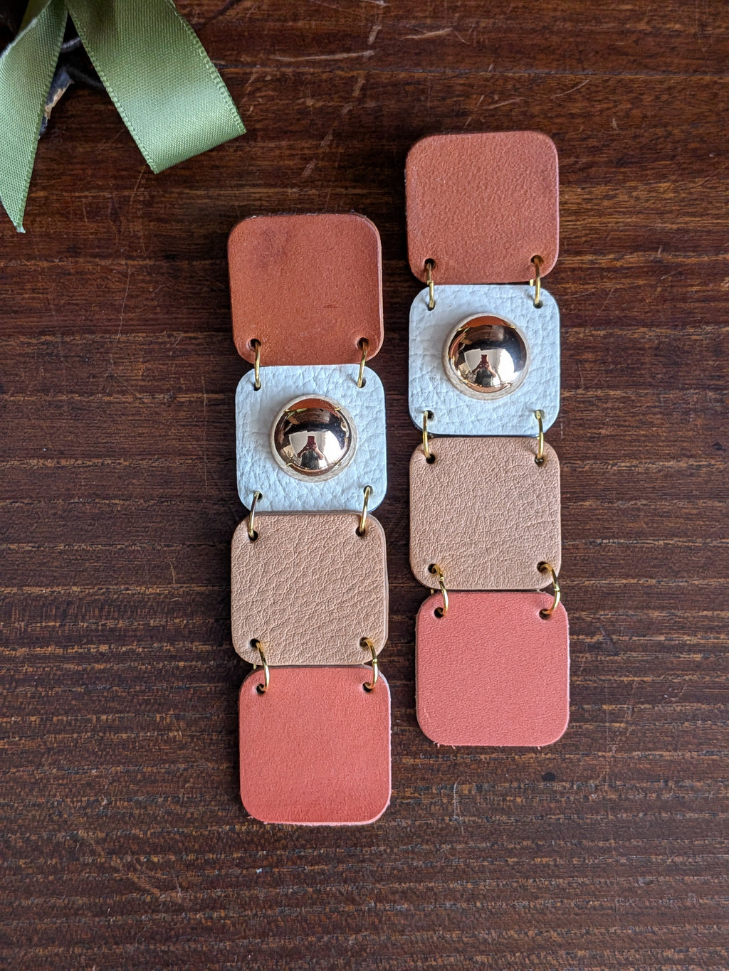 Pastel Mosaic Stud Drop Earrings
