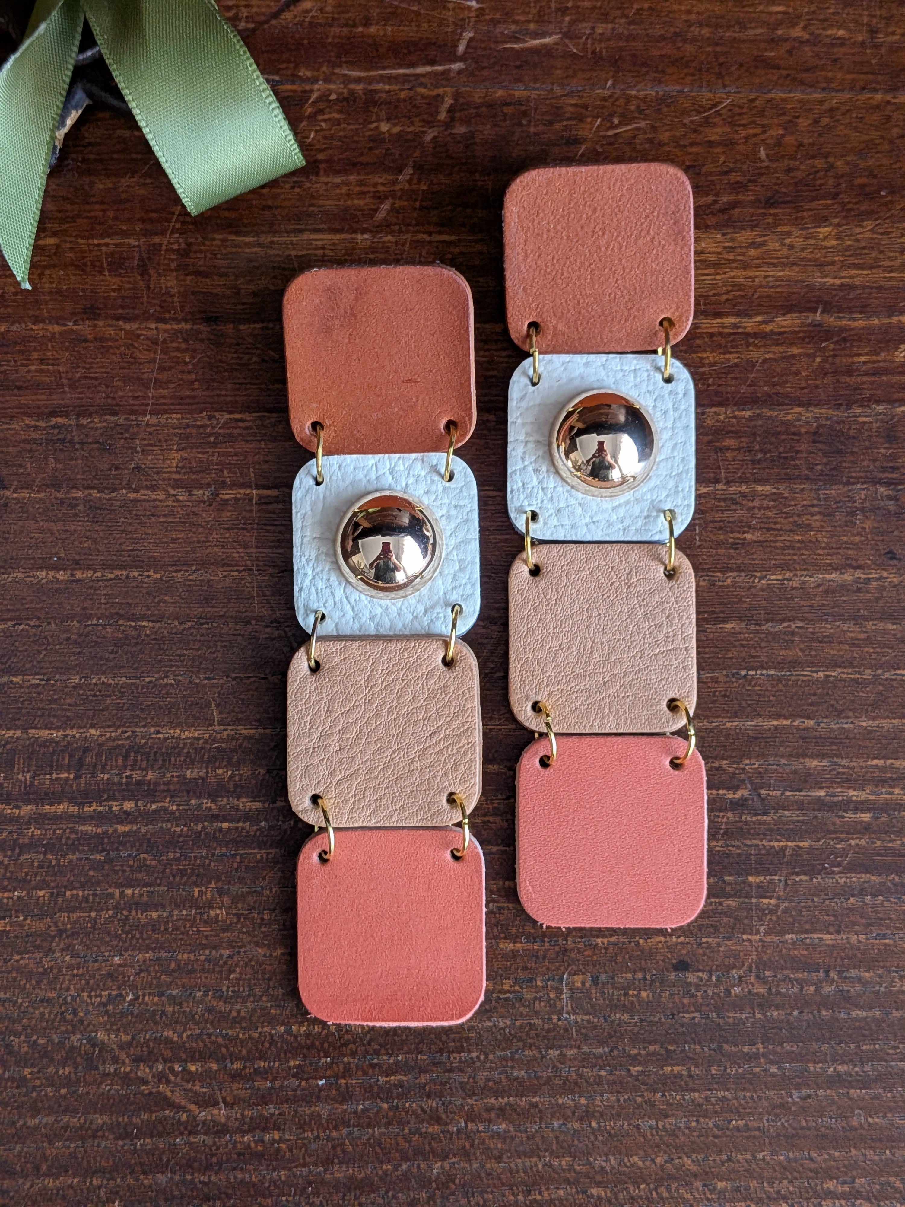 Pastel Mosaic Stud Drop Earrings