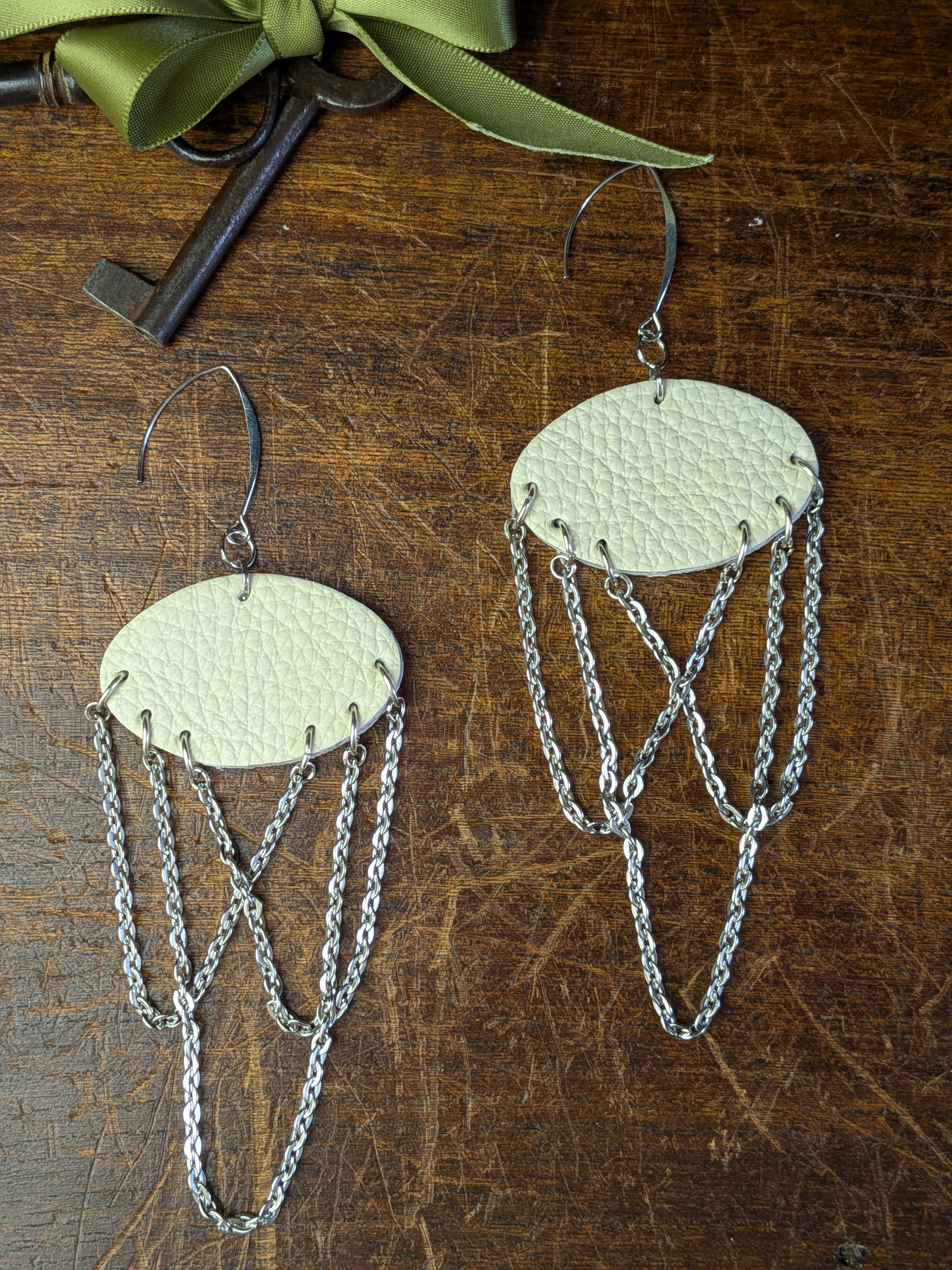 Ivory Cascade Kinetic Chain Earrings
