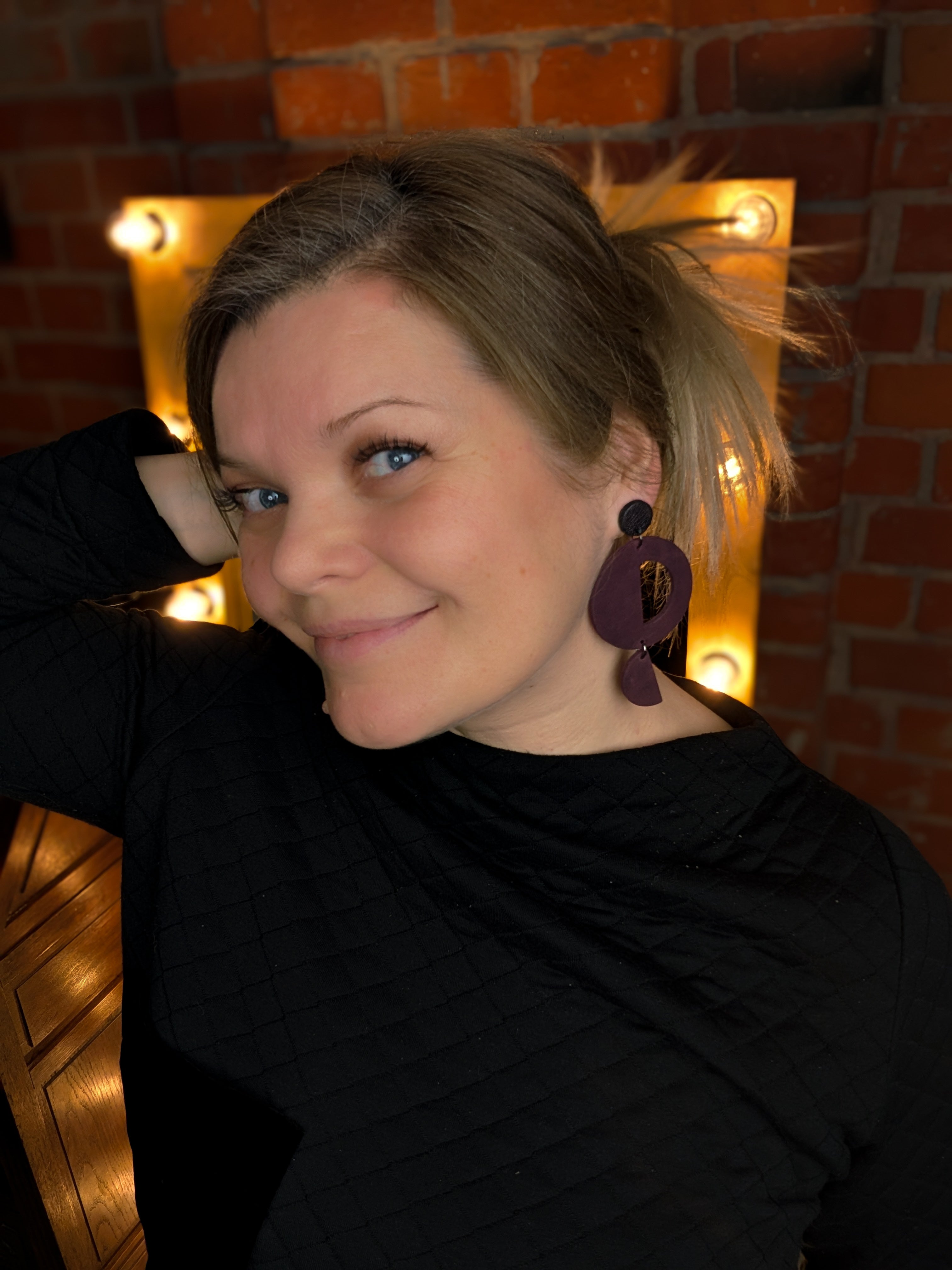 The Minimalist Peak | Bordeaux Geometric Leather Studs