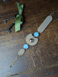 Celestial Sky Transformer – 4-in-1 Versatile Leather Accessory in Beige & Azure Blue