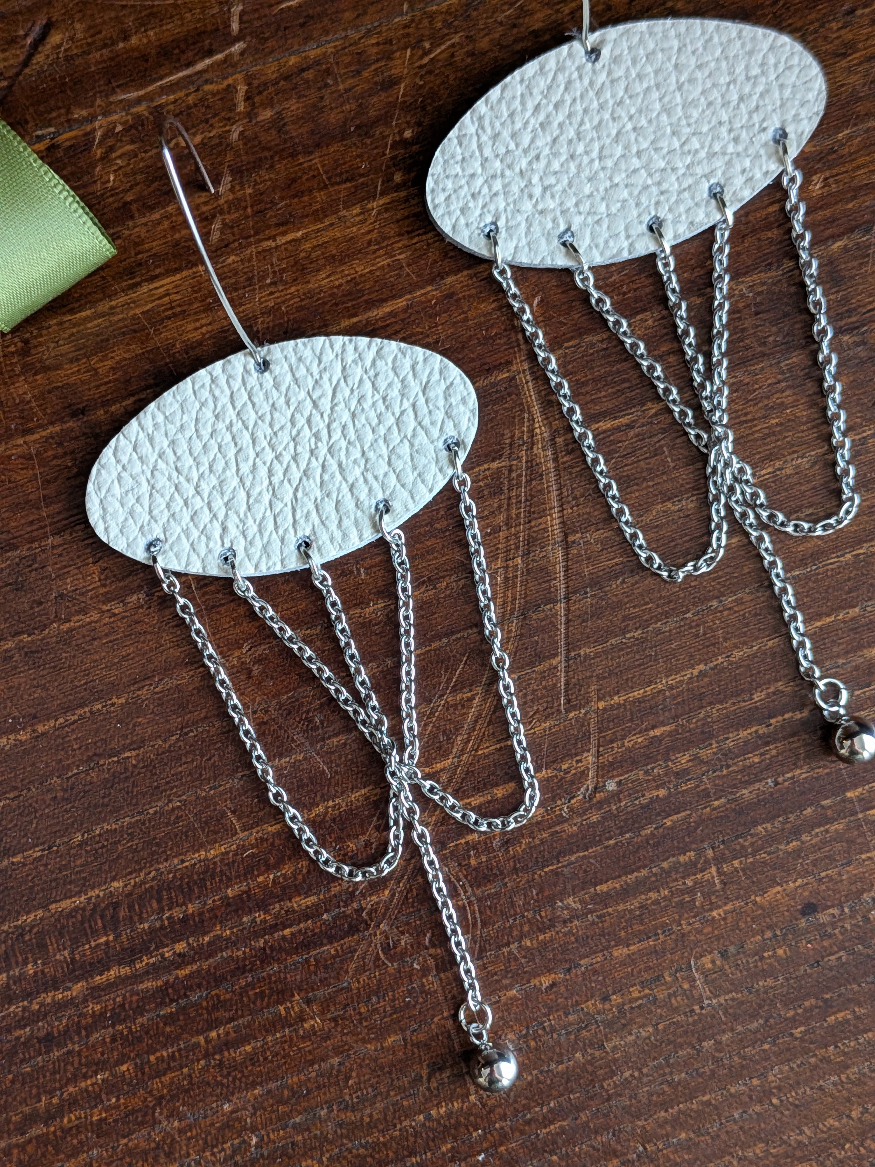 Ivory Nimbus Kinetic Chain Earrings