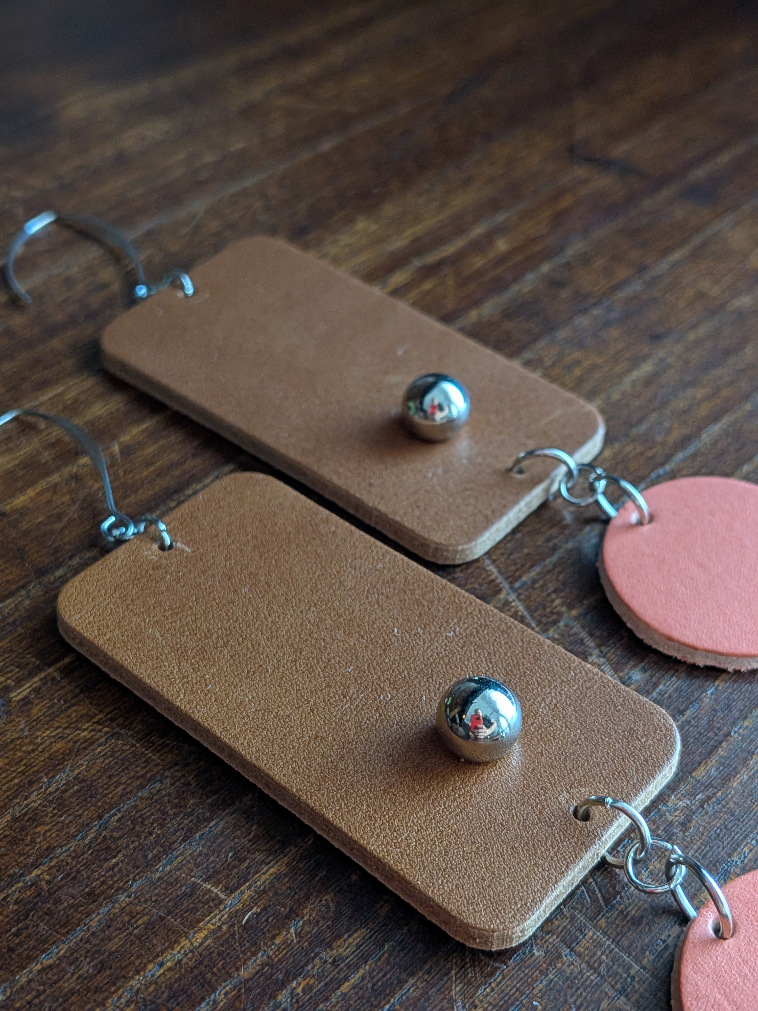 Peach & Earth Geometric Drop Earrings