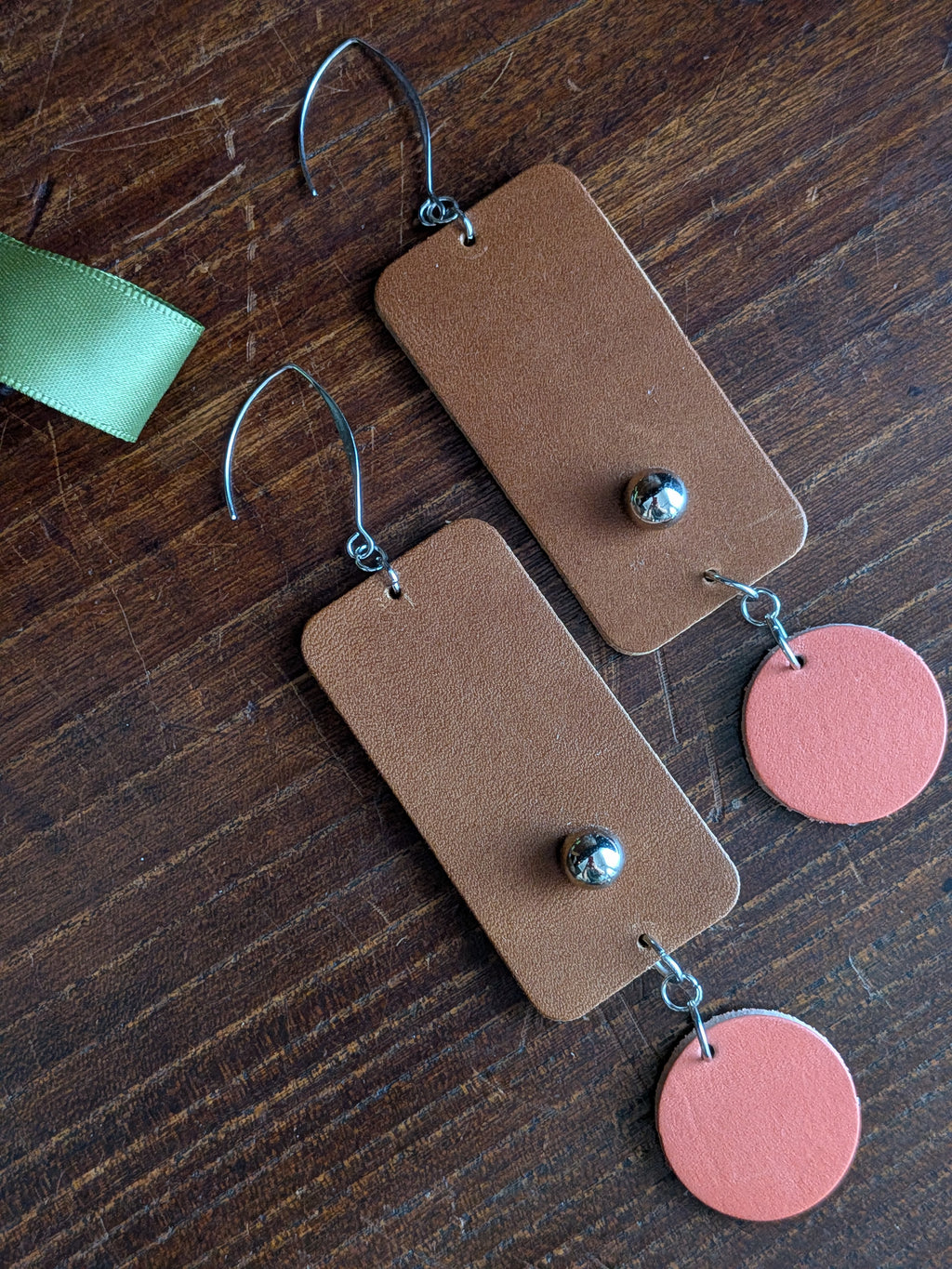 Peach & Earth Geometric Drop Earrings