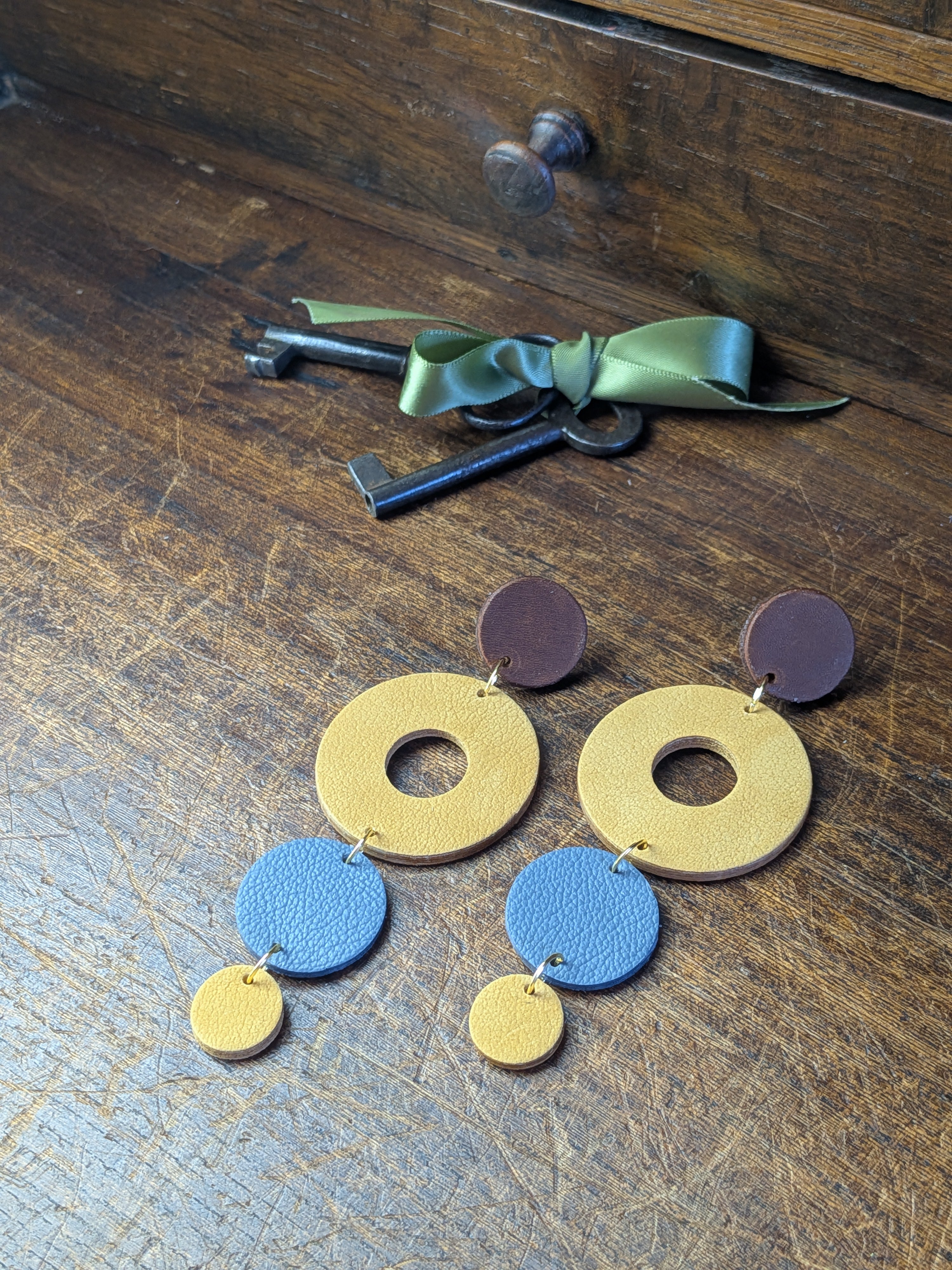 Solar Horizon Geometric Drop Earrings