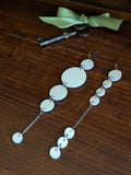 Warm Ivory Cascading Multi-Disc Long Drop Earrings