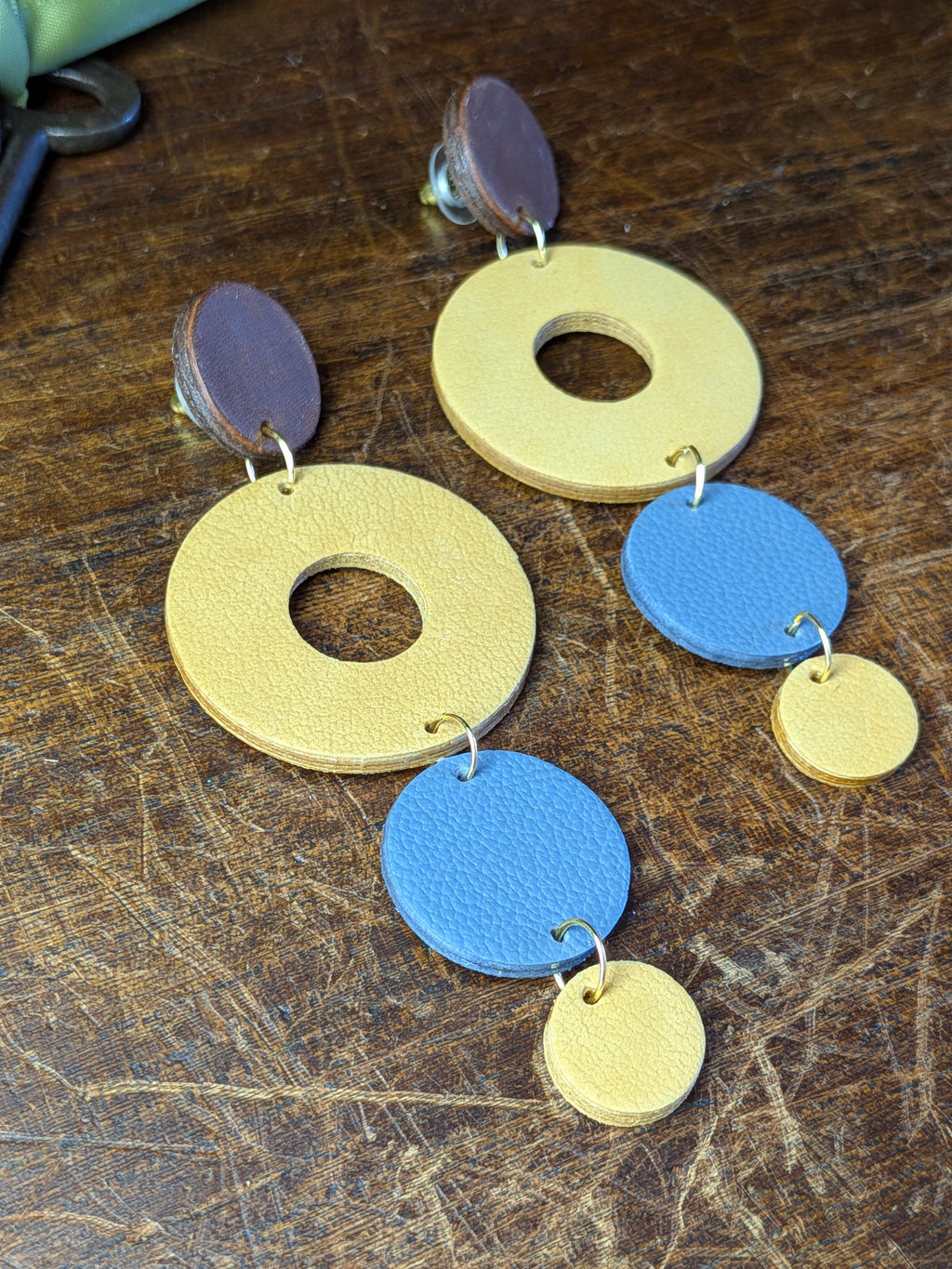 Solar Horizon Geometric Drop Earrings