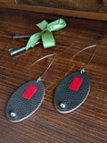 Espresso & Crimson Oval Drop Earrings
