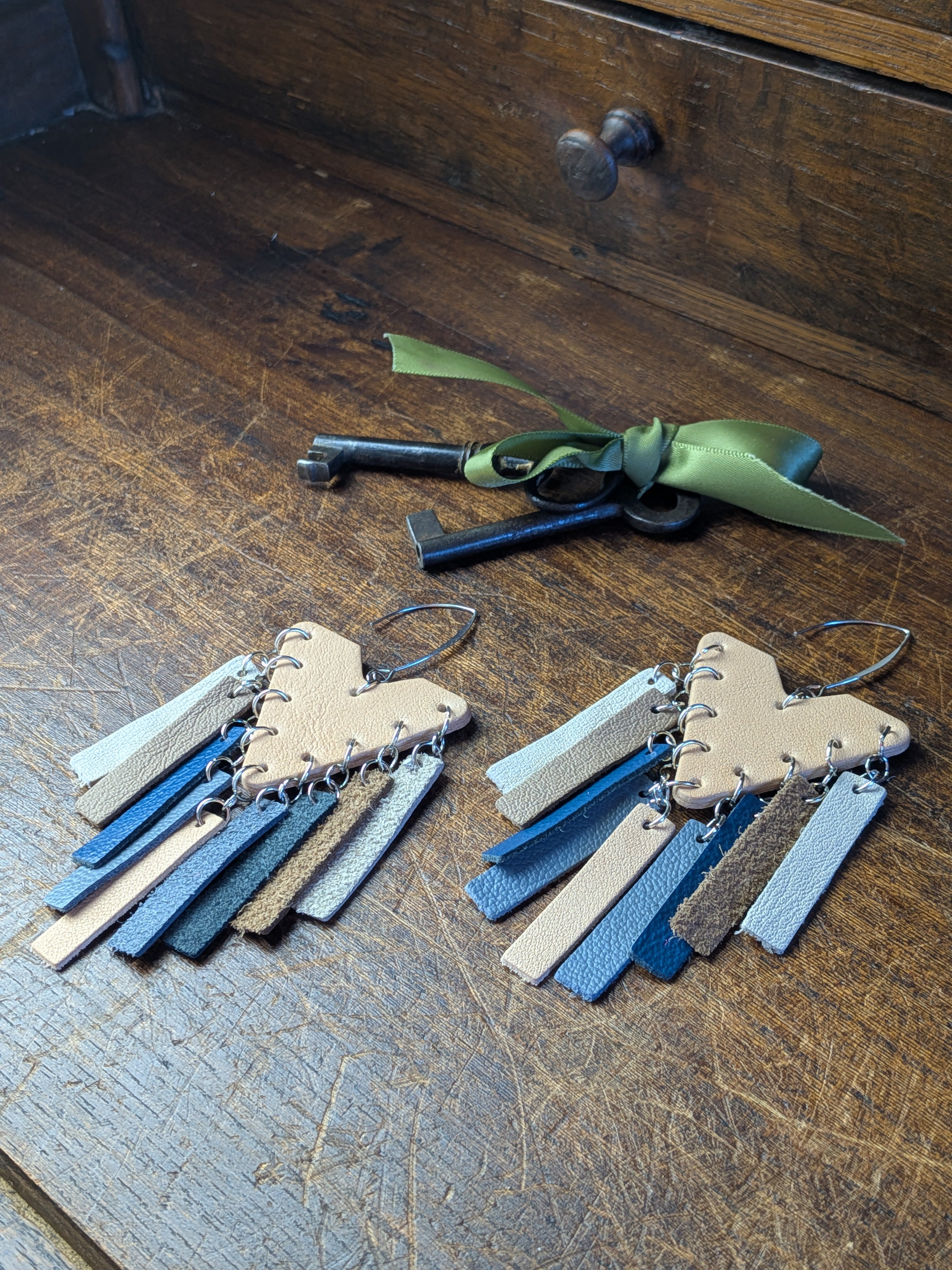 Azure Dawn Sculpted Triangle Earrings
