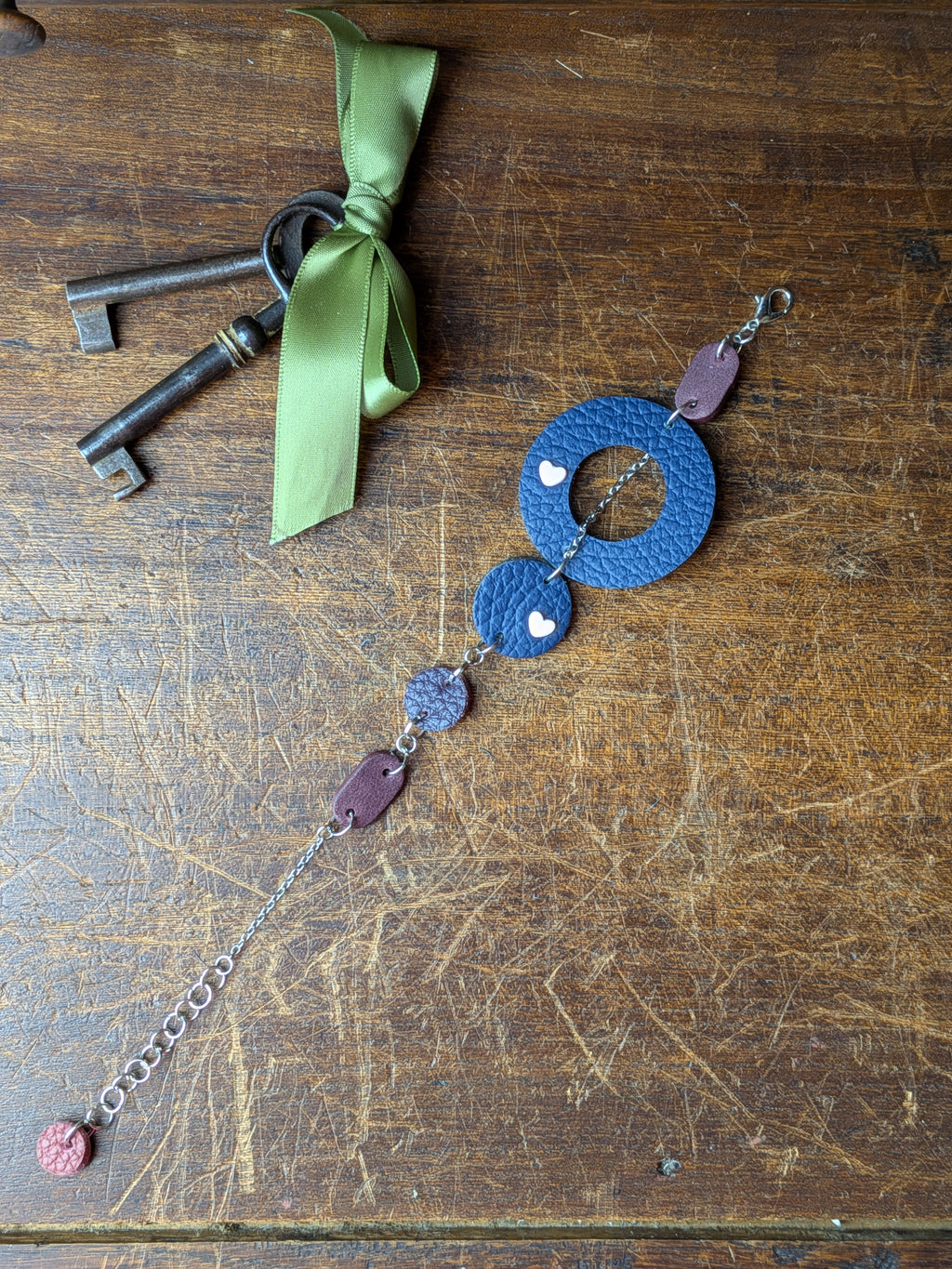 4-in-1 Transformable Leather Bracelet & Pendant – Navy, Aubergine & Wine