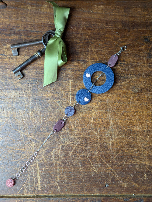 4-in-1 Transformable Leather Bracelet & Pendant – Navy, Aubergine & Wine
